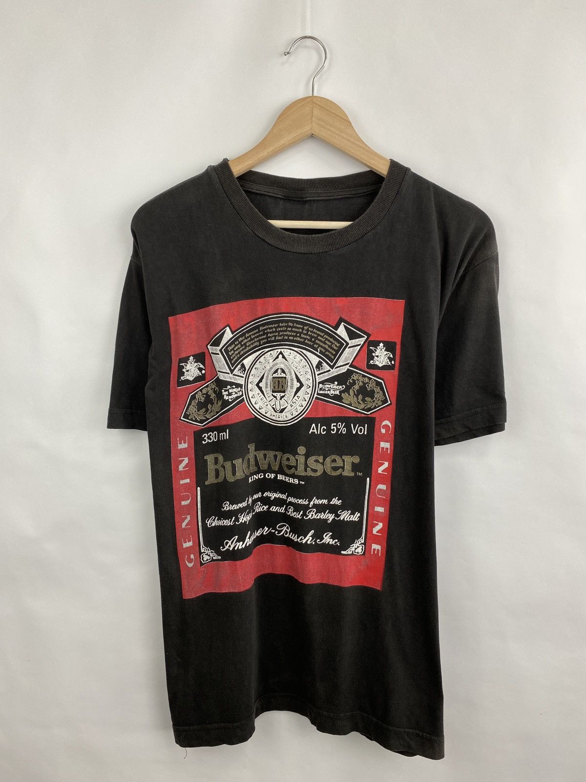 Budweiser 🇺🇸 Vintage 90s Budweiser King Of Beer Retro T-Shirt Rare Hype Size US L / EU 52-54 / 3 - 3 Thumbnail