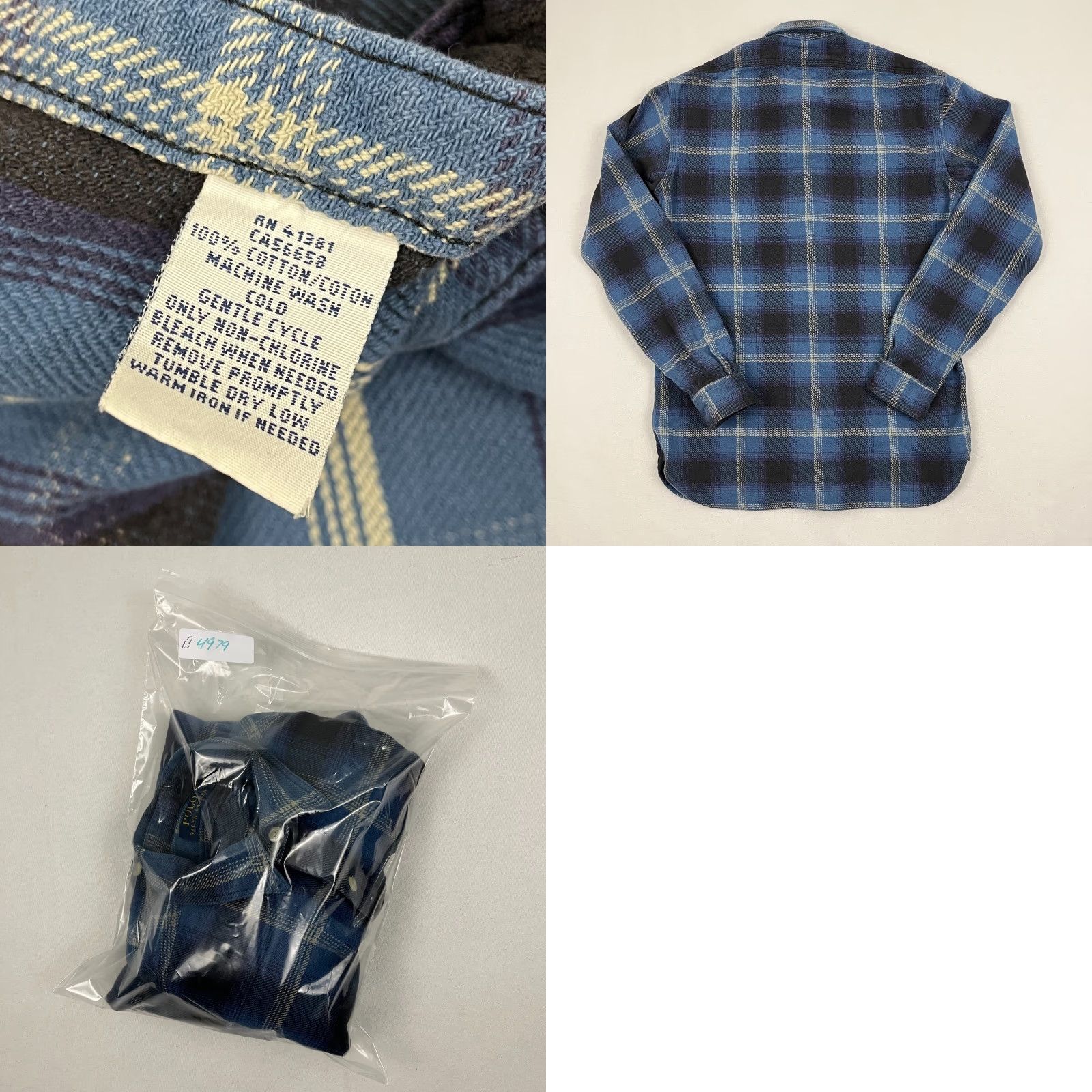 Polo Ralph Lauren Polo Ralph Lauren Shirt Mens S Blue Shadow Plaid Midweight Workwear Flannel L/S Size US S / EU 44-46 / 1 - 8 Thumbnail
