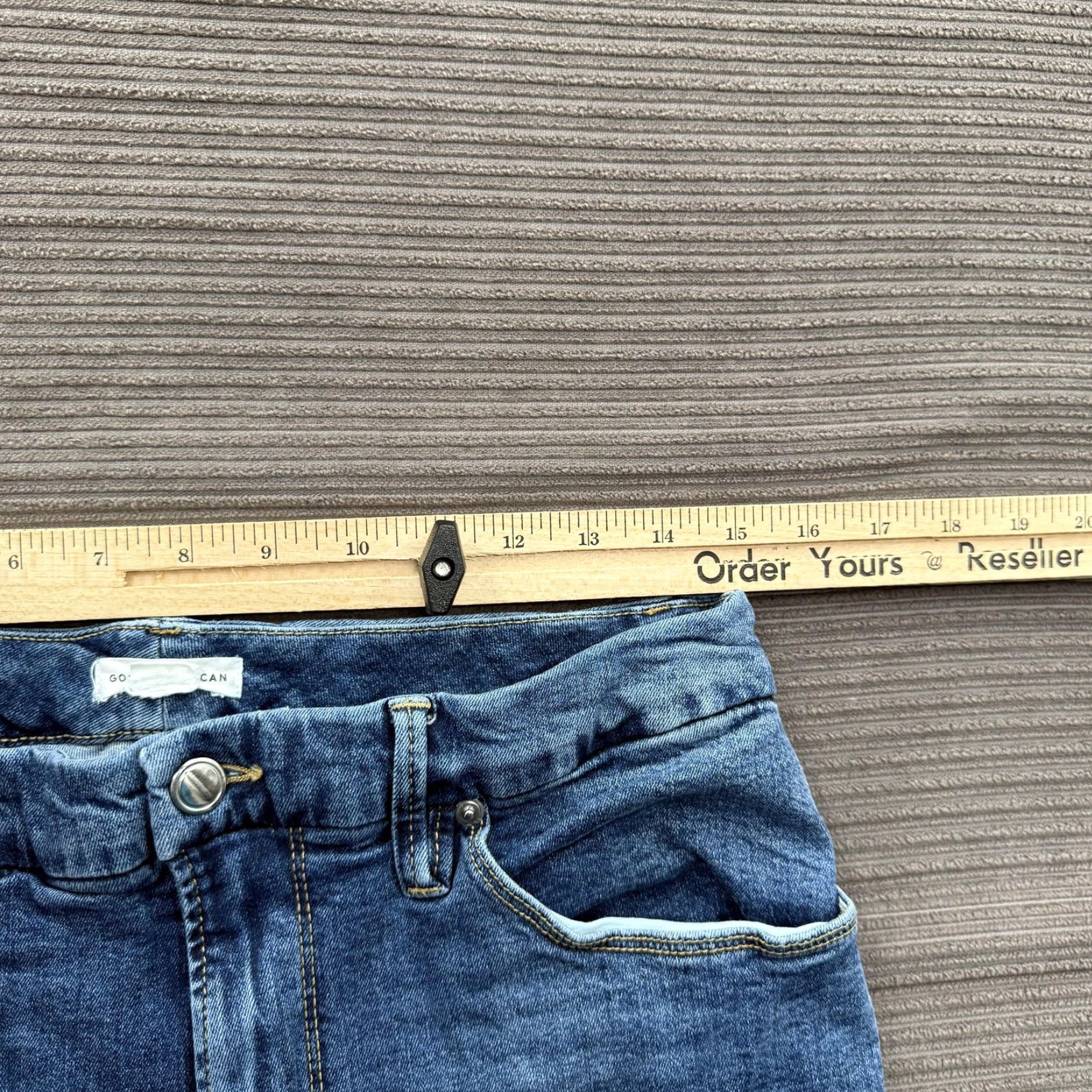 Good American Good American Jeans Womens 15 Medium Wash Stretch Slim Denim Pants Size 36" / US 14 / IT 50 - 5 Thumbnail