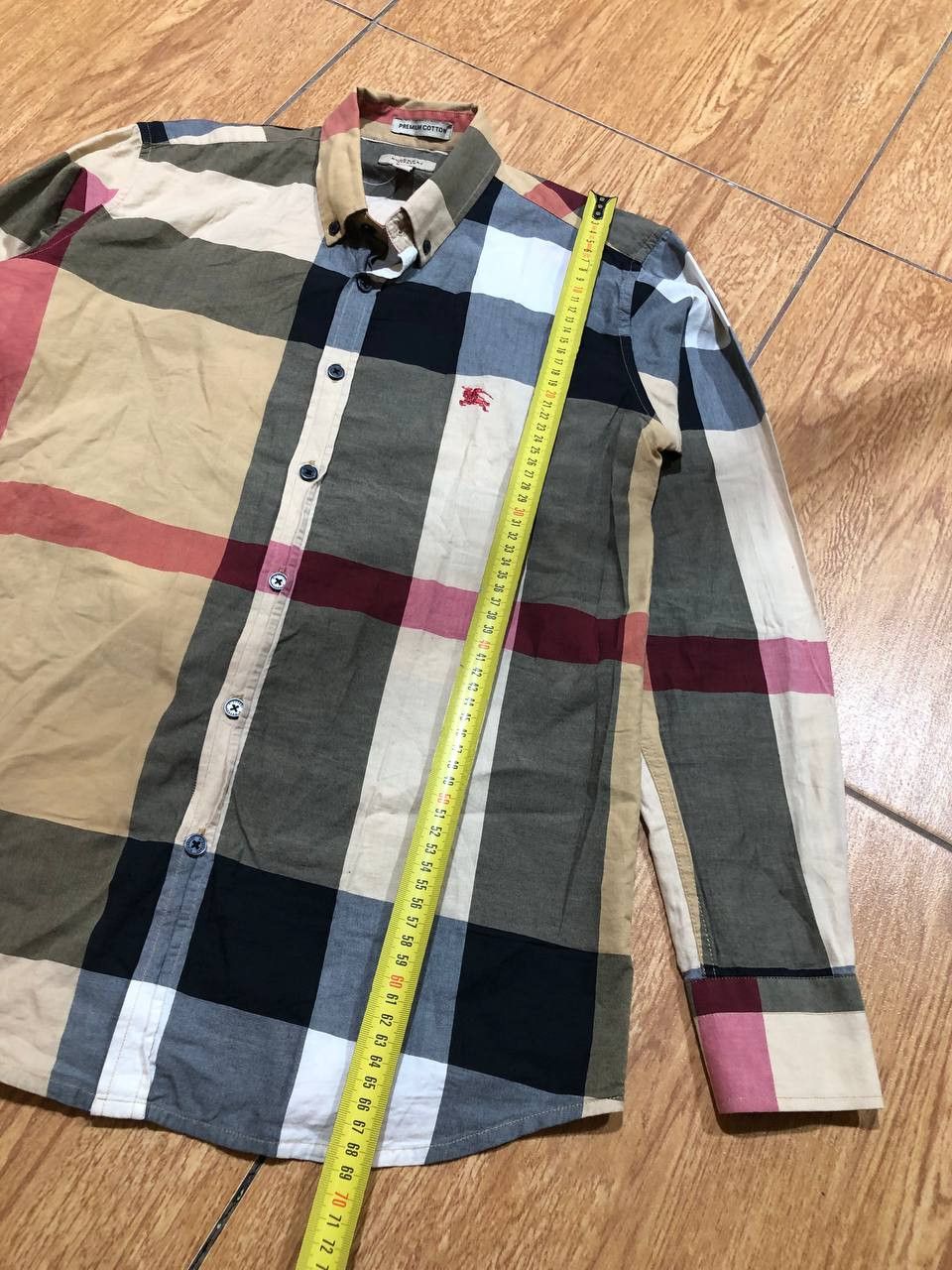 Burberry Burberry Beige Check Cotton Button Front Shirt Size US M / EU 48-50 / 2 - 9 Thumbnail
