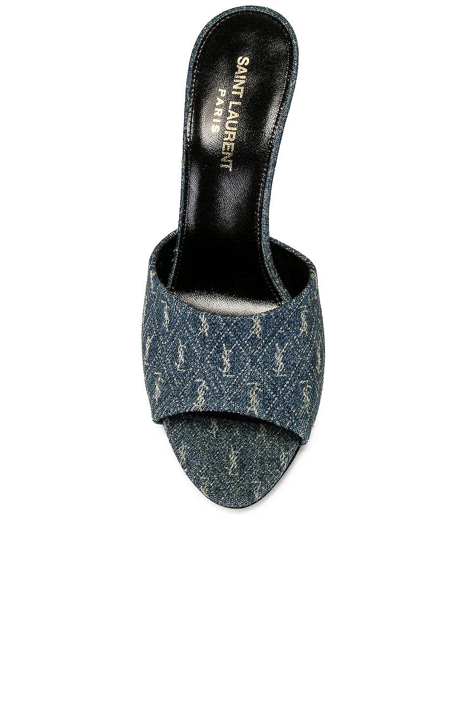 Saint Laurent Paris o1bcso1str1124 La 16 Mules In Cassandre Denim in Blue Size US 7.5 / IT 37.5 - 4 Thumbnail