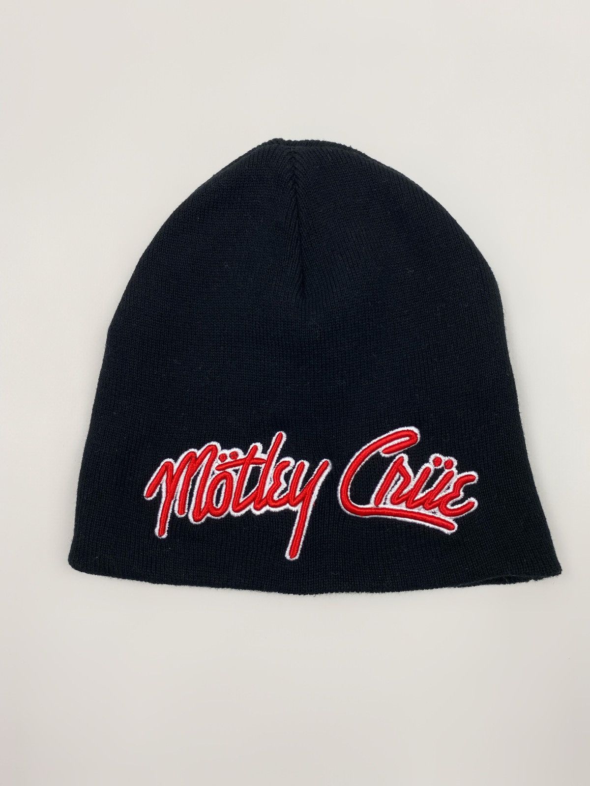 Band Tees Motley Crue Band Embroidered Logo Cotton Skull Beanie Hat Size ONE SIZE - 4 Thumbnail
