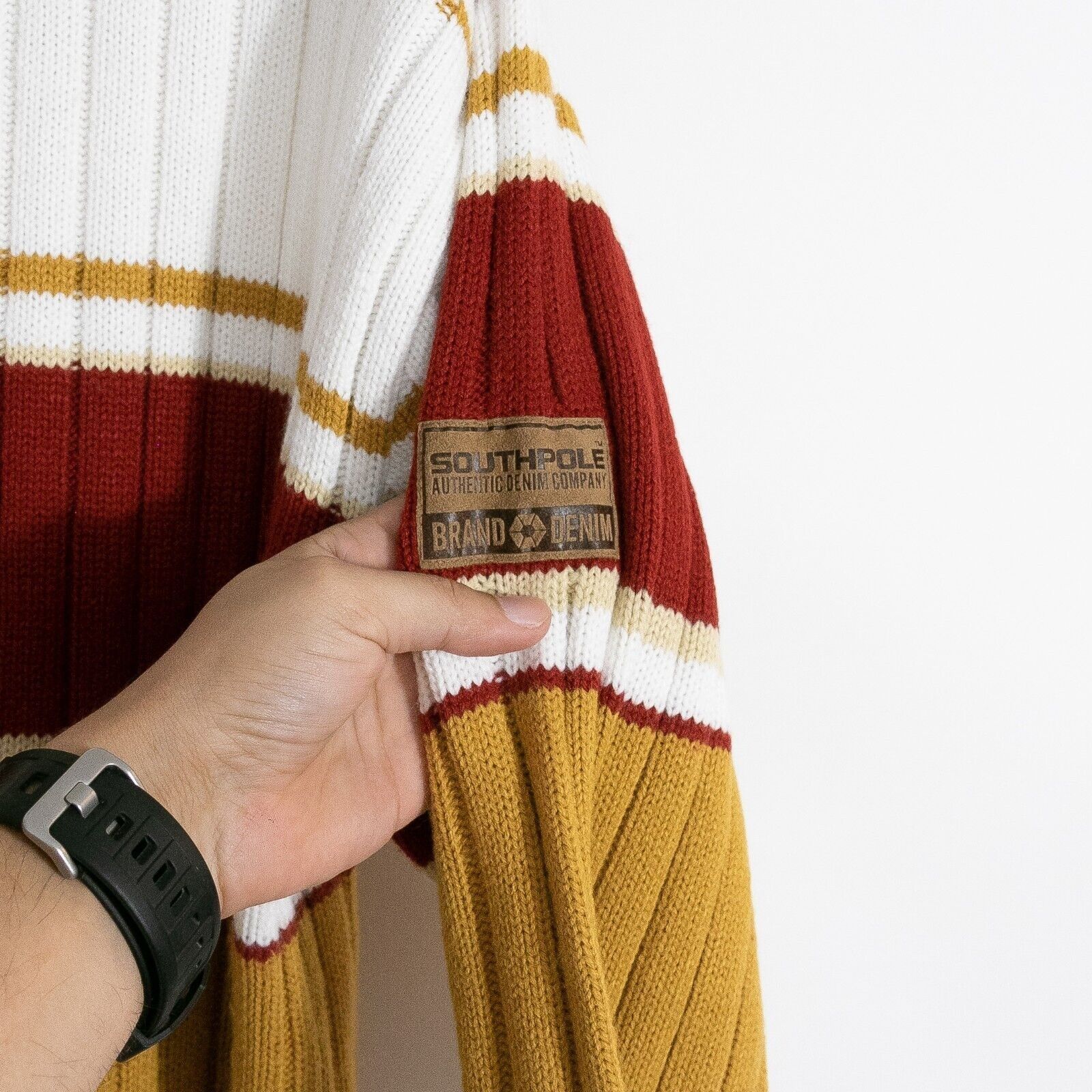 Southpole × Vintage Vintage Southpole Acrylic Striped Sweater Large - Mock Neck Size US L / EU 52-54 / 3 - 4 Thumbnail