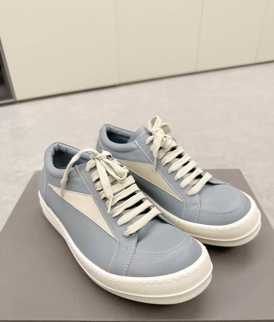 Rick Owens Rick Owens Mainline Haze Blue Low-Top Leather Size US 7 / IT 37 - 5 Thumbnail