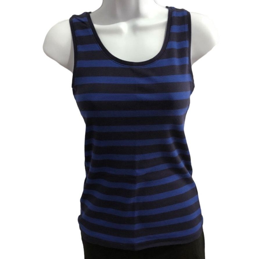 Uniqlo Uniqlo Women's Blue Striped Sleeveless Tank Top Size XS Size XS / US 0-2 / IT 36-38 - 3 Thumbnail