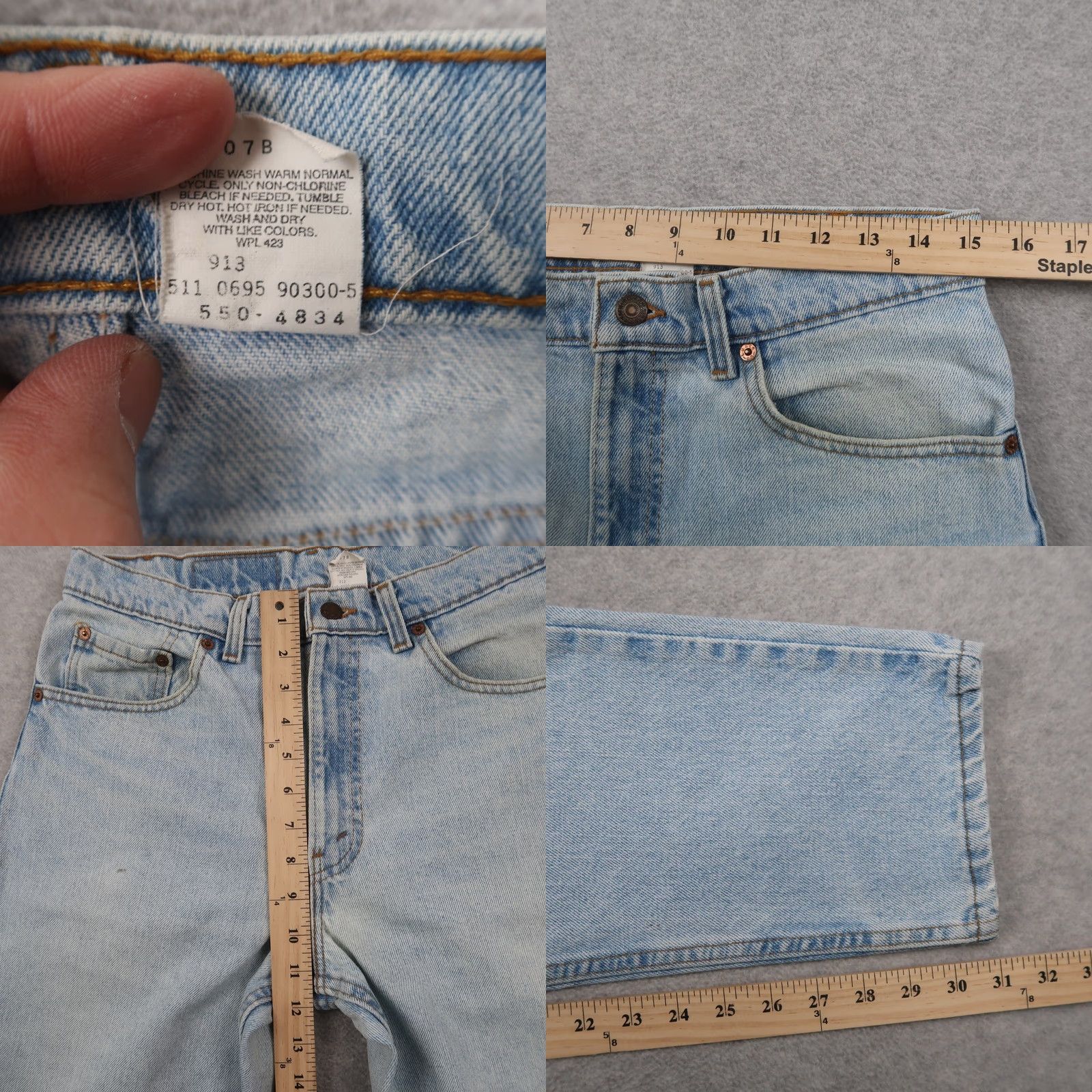Levi's VINTAGE Levi's 550 Jeans 32x32 Blue Denim Relaxed Fit 90s USA Made Mens Pants Size US 32 / EU 48 - 8 Thumbnail
