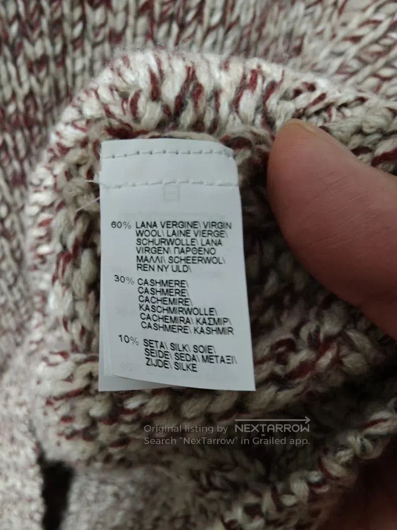 Brunello Cucinelli Brunello Cucinelli Burgundy Red Cashmere Blended Woolen Sw Size US L / EU 52-54 / 3 - 3 Thumbnail