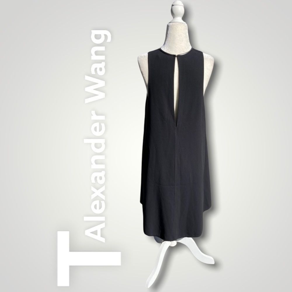 T by Alexander Wang T Alexander Wang Leather Trimmed Crepe Melange Trapeze Raw C Size XS / US 0-2 / IT 36-38 - 11 Thumbnail