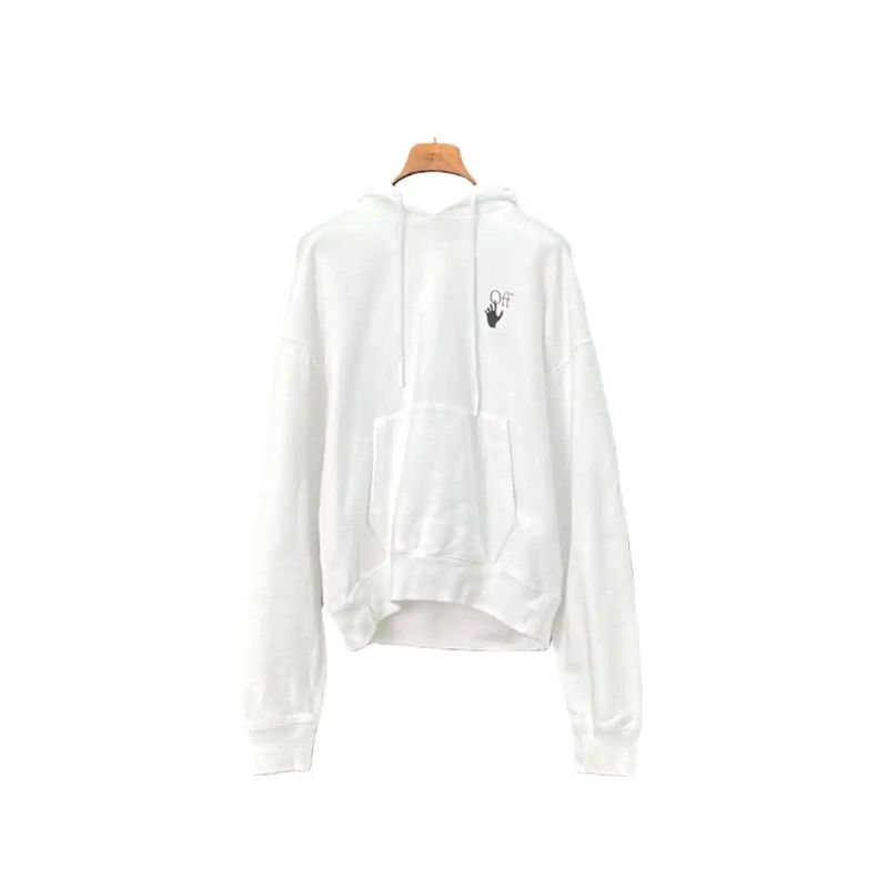 Off-White Off-White Men's White Cotton Long Sleeve Hoodie 0089 Size US S / EU 44-46 / 1 - 1 Thumbnail