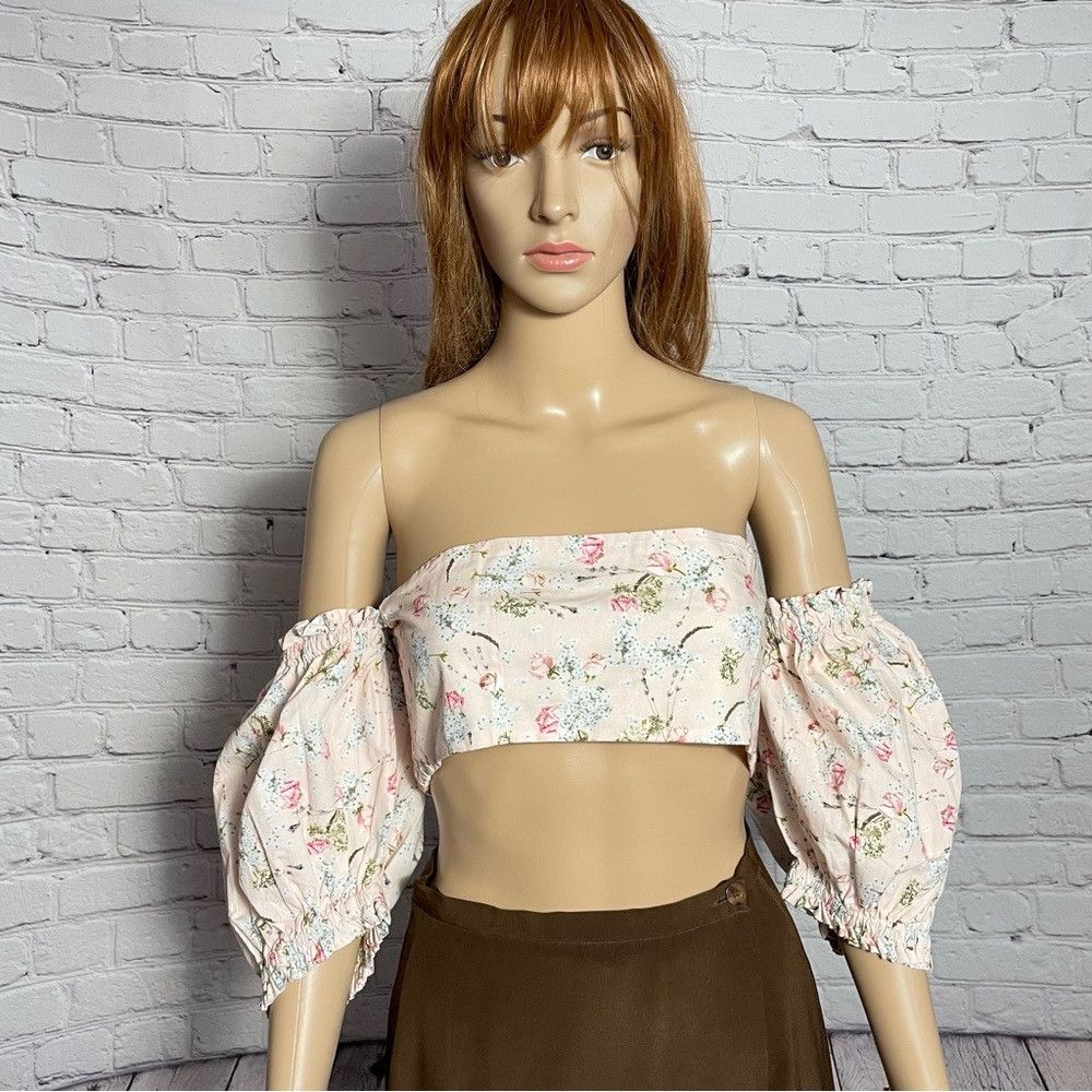 Other NWT New $145 WEWOREWHAT Coco Off-The-Shoulder Crop Top Size Size XL / US 12-14 / IT 48-50 - 5 Thumbnail