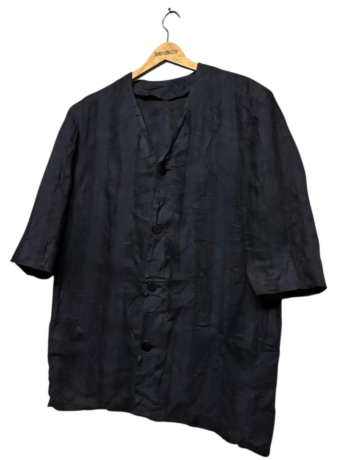 Y's for Men Vtg💥80’s Y’s Yohji Yamamoto Border Indigo Wool Blend Jacket Size US M / EU 48-50 / 2 - 4 Thumbnail