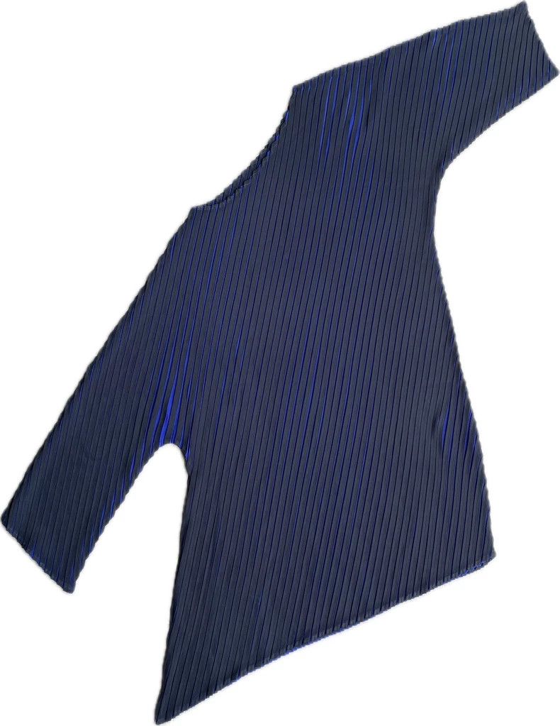 Issey Miyake size:2 Blue main line twill pleated top