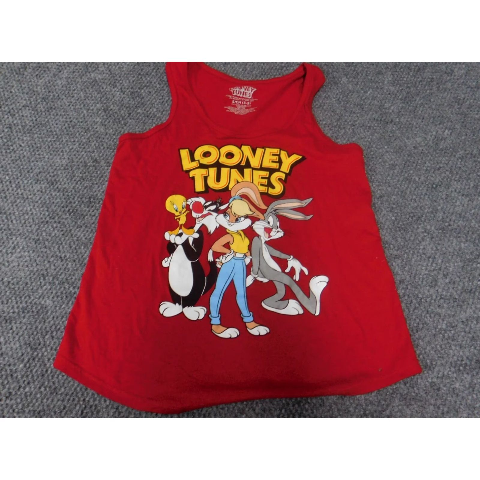 Vintage Looney Tunes Womens Tank Small Red Graphic Bugs Bunny 90s Shirt Cap Sleeve Vintage? No Size S / US 4 / IT 40 - 2 Thumbnail