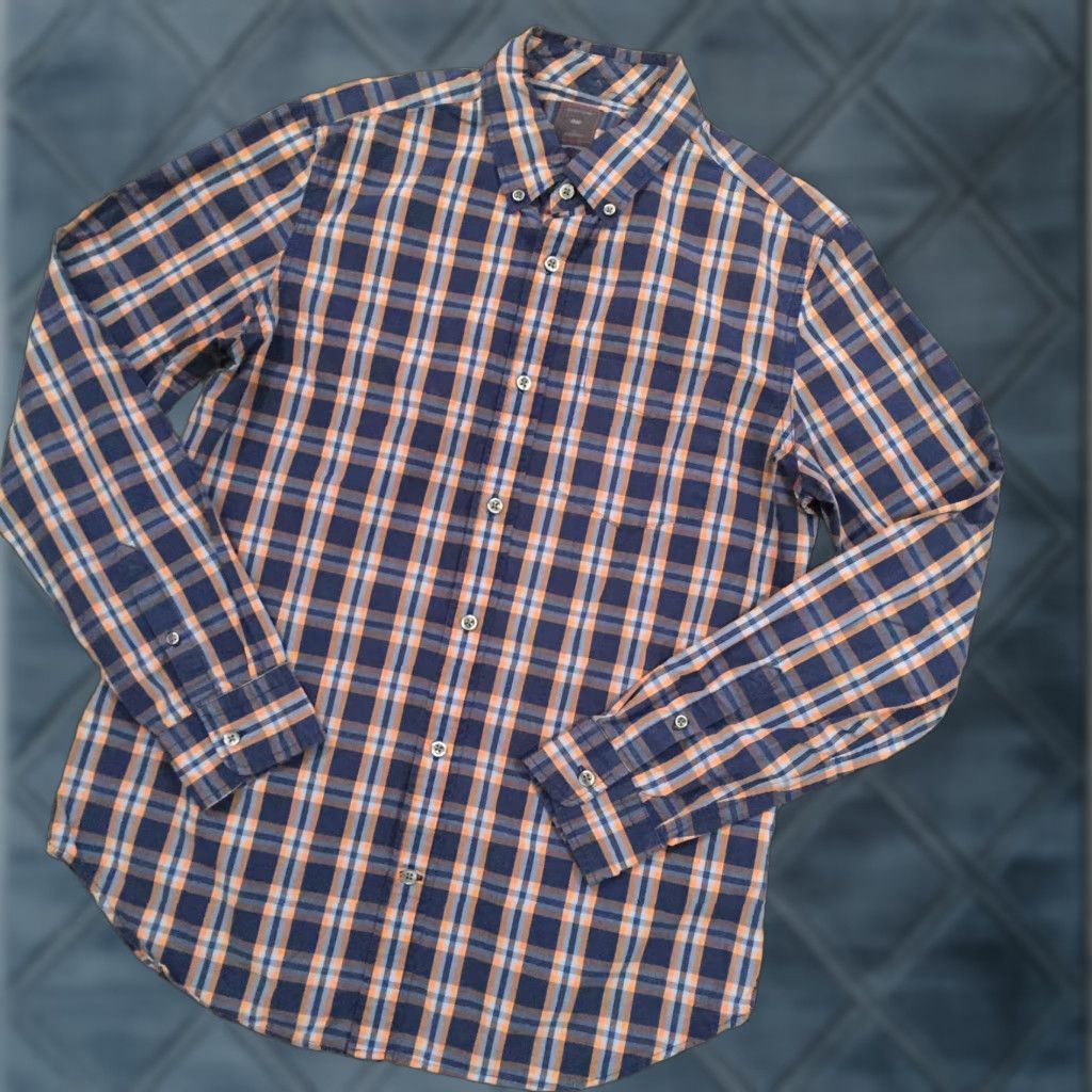 Gap Gap Button-Up Shirt Mens Medium Blue Orange Plaid Long Sleeve Casual Size US M / EU 48-50 / 2 - 1 Thumbnail