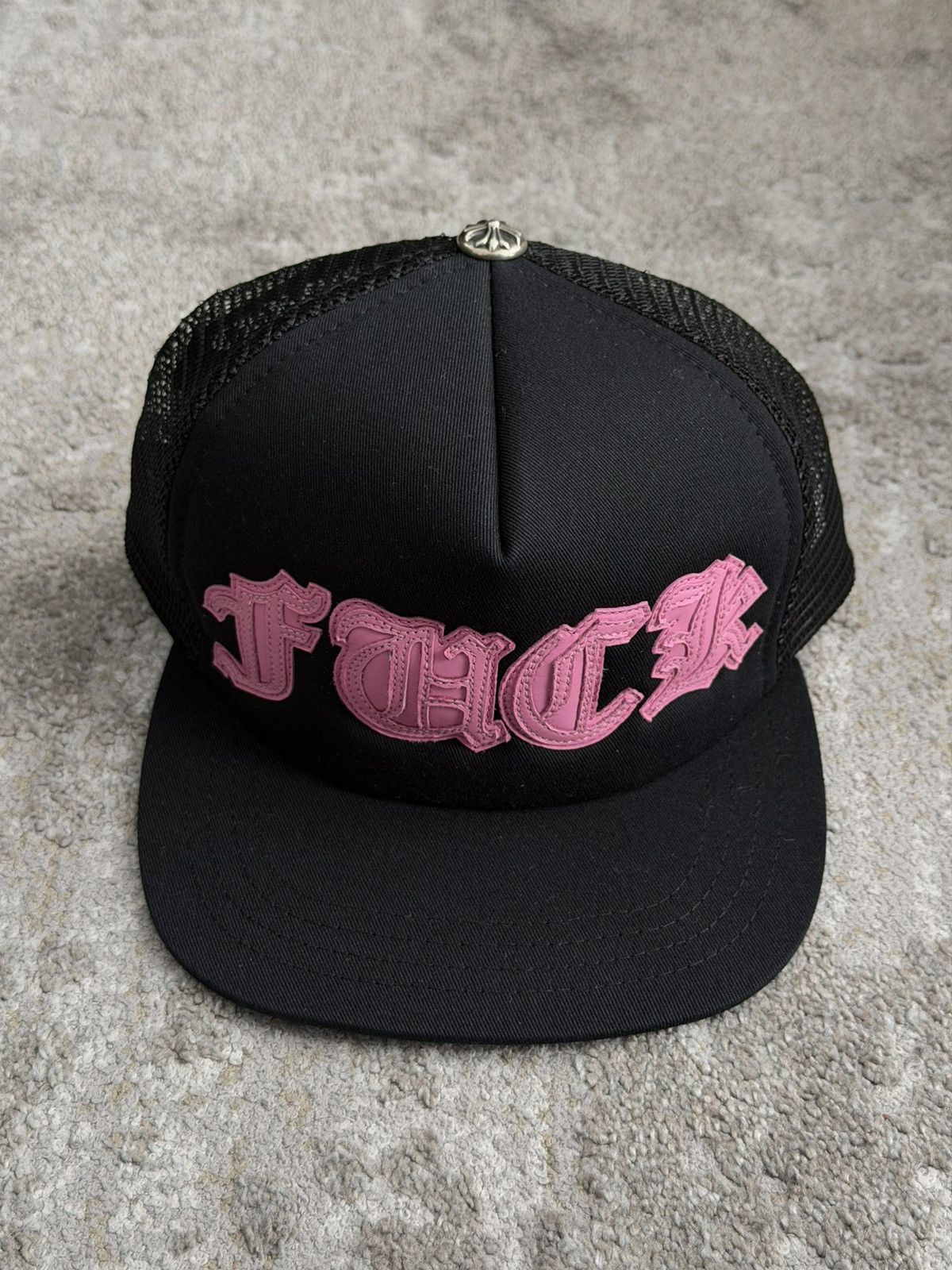 Chrome Hearts Chrome Hearts FUCK LEATHER PINK PATCH TRUCKER Size ONE SIZE - 1 Thumbnail