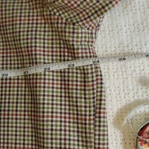 Vintage Lands' End Autumn Brown Plaid Flannel Casual Button Down Sz. Size US L / EU 52-54 / 3 - 7 Thumbnail