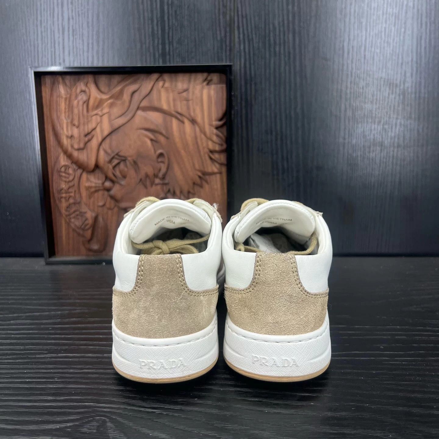 Prada PRADA Triangle Logo white brown sneakers 35 with box Mint Size US 4 / IT 34 - 5 Thumbnail