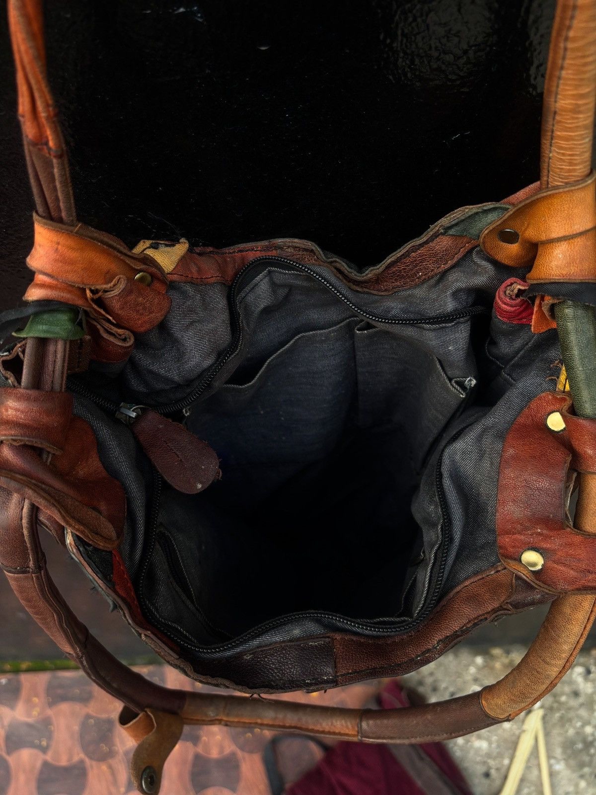 Genuine Leather Multi-Colored Lloyd Leather Tote (#1730-9) Size ONE SIZE - 8 Thumbnail