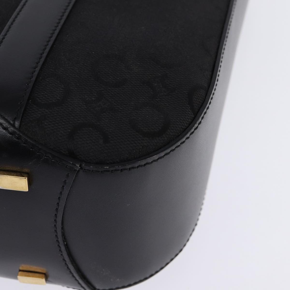 Celine CELINE C Macadam Canvas Tote Bag Black Gold Size ONE SIZE - 9 Thumbnail