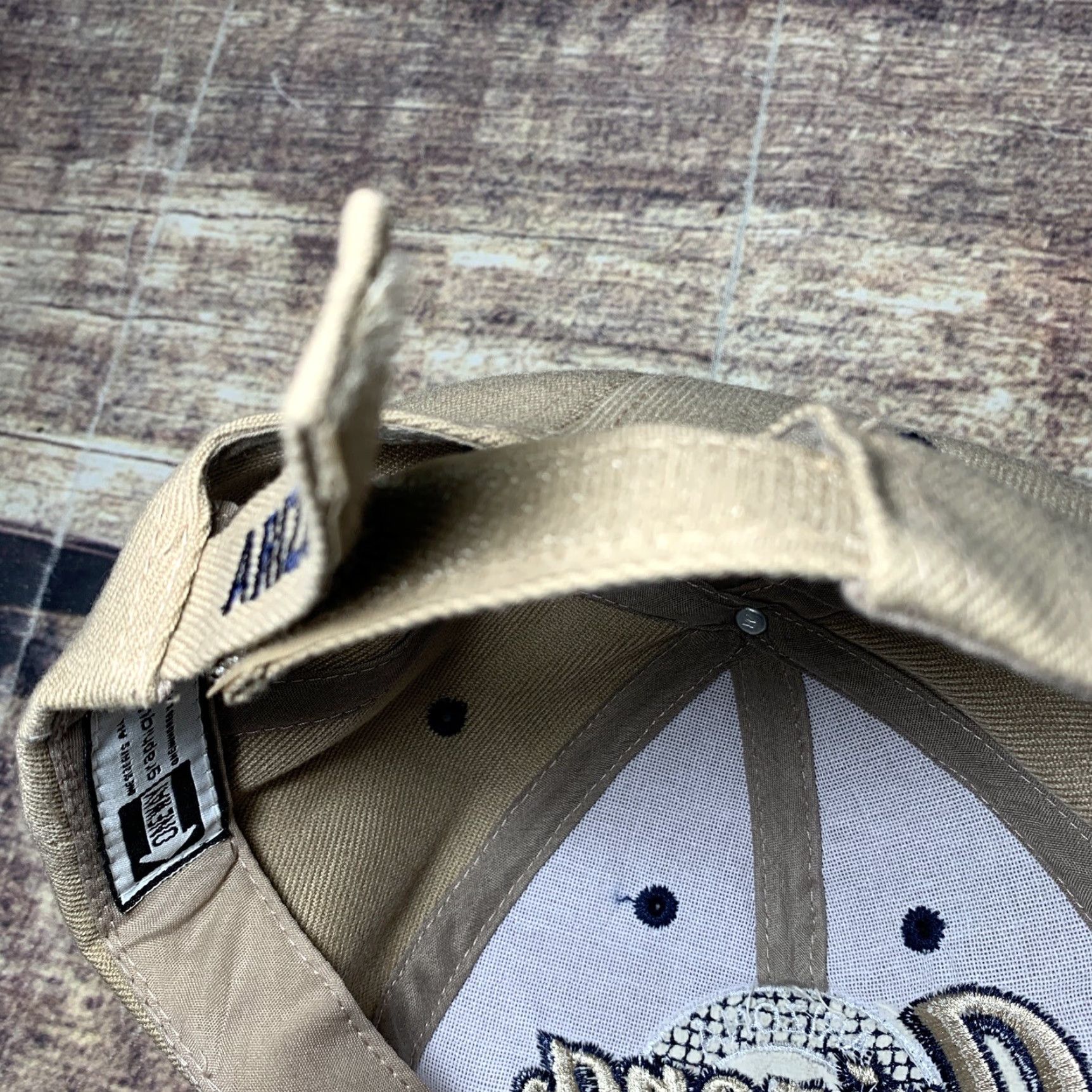 Vintage Arizona Cap Hat Tan Raised Letters Embroidered Hook Loop Adjustable Mens One Size Brown Baseball Cap Size ONE SIZE - 7 Thumbnail