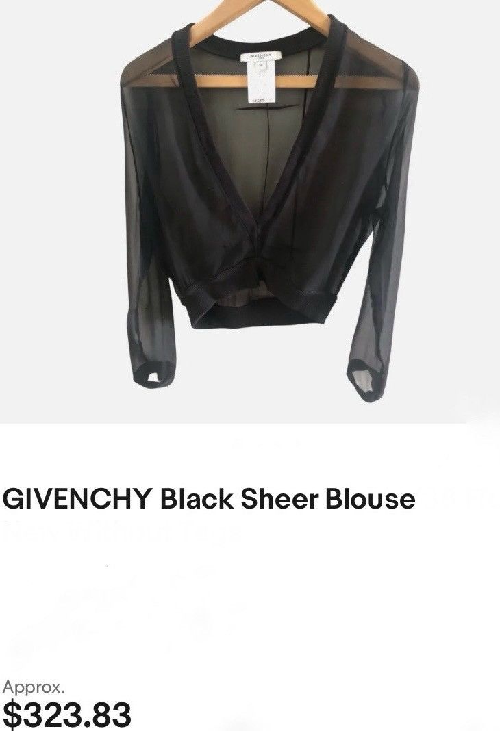 Givenchy Women's Givenchy Deep Neckline Ruffle Trim Longsleeve Blouse Size M / US 6-8 / IT 42-44 - 18 Thumbnail