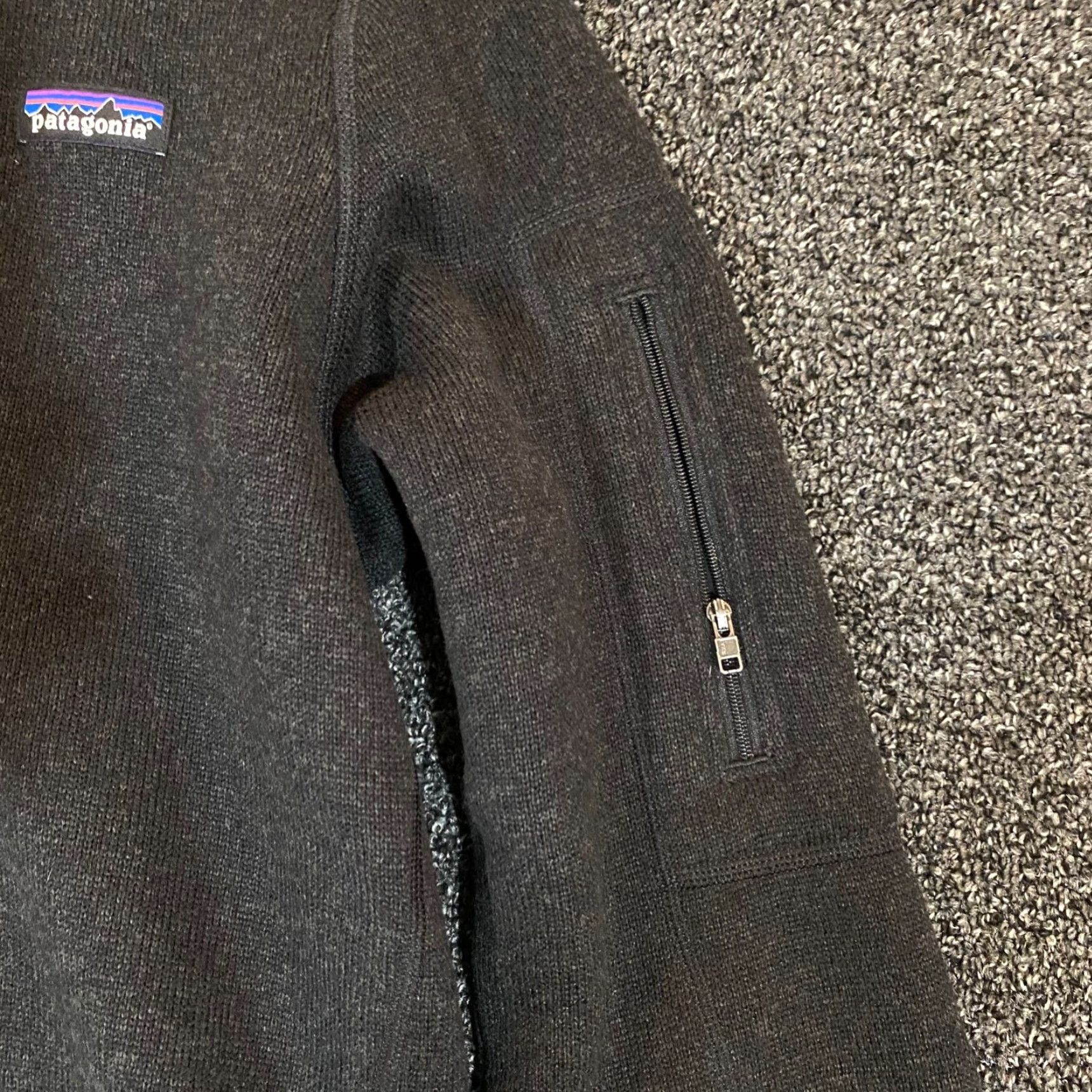 Patagonia PATAGONIA Better Sweater Womens XL Black 1/4 Zip Pullover Hiking Sorority Logo Jacket Size XL / US 12-14 / IT 48-50 - 6 Thumbnail