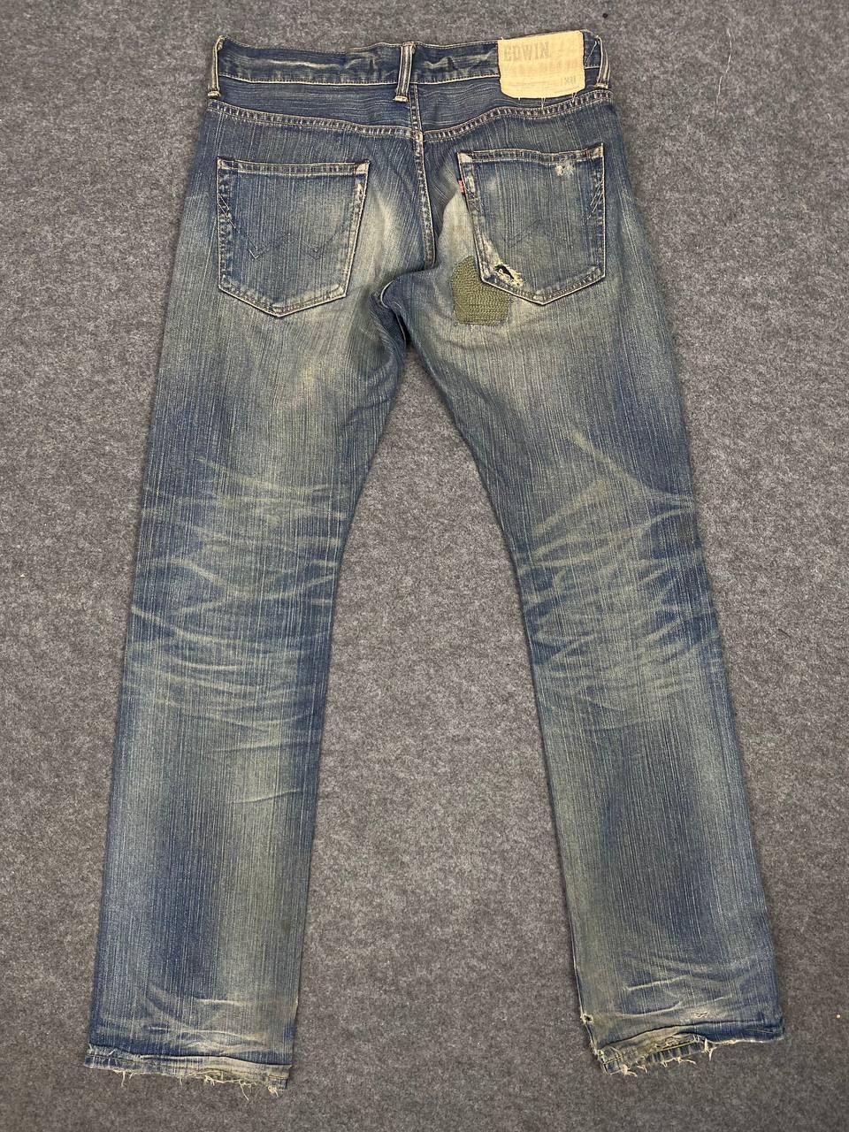 vintage edwin xv distressed reworked denim nice design