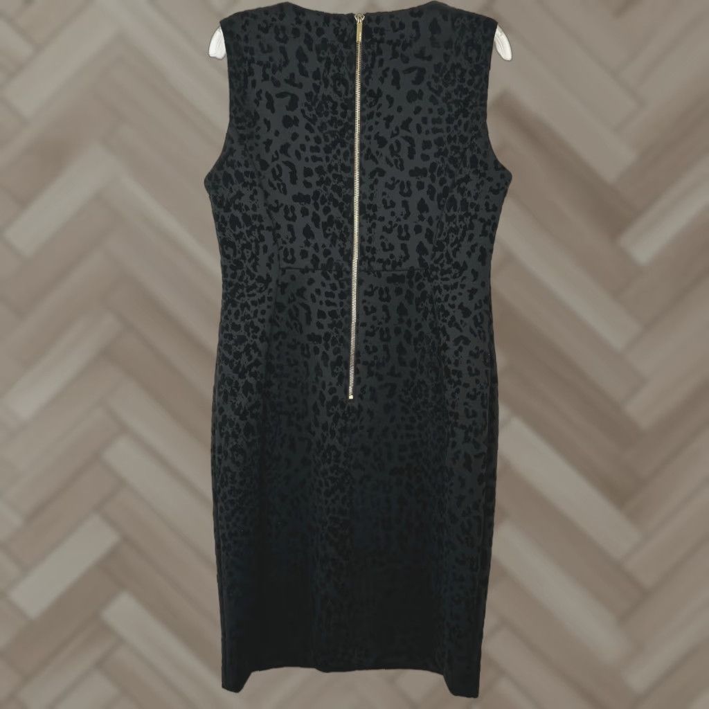 Calvin Klein Calvin Klein Dress Womens 12 Velvet Burnout Black Animal Print  Sheath Career | Grailed