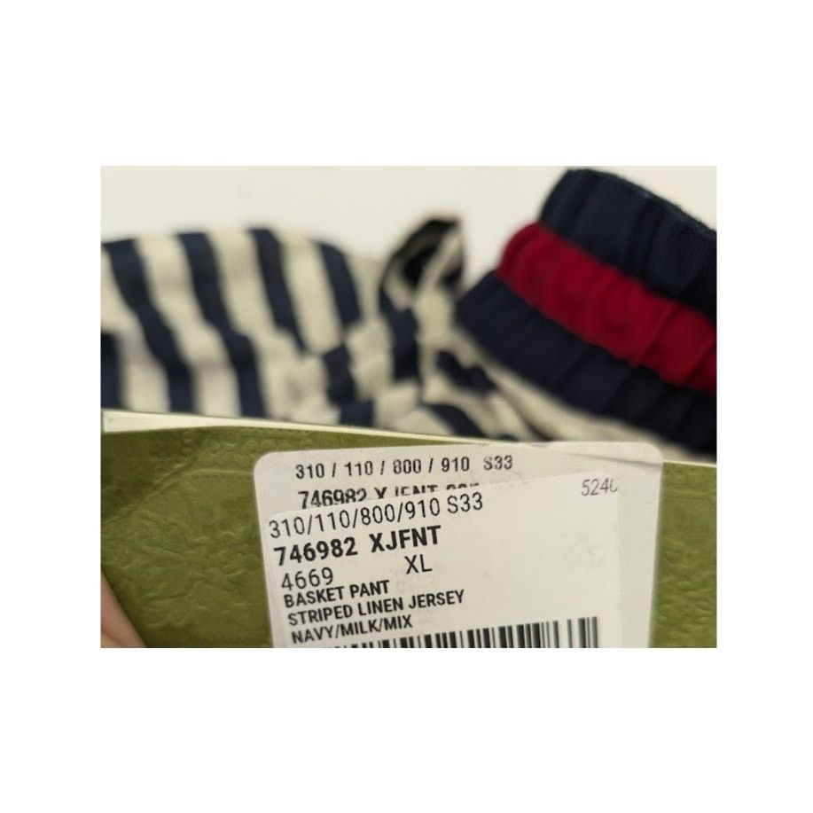 Gucci o1rshd1 Striped Linen Jersey Basket Pant in Navy/Milk Size US 36 / EU 52 - 15 Thumbnail