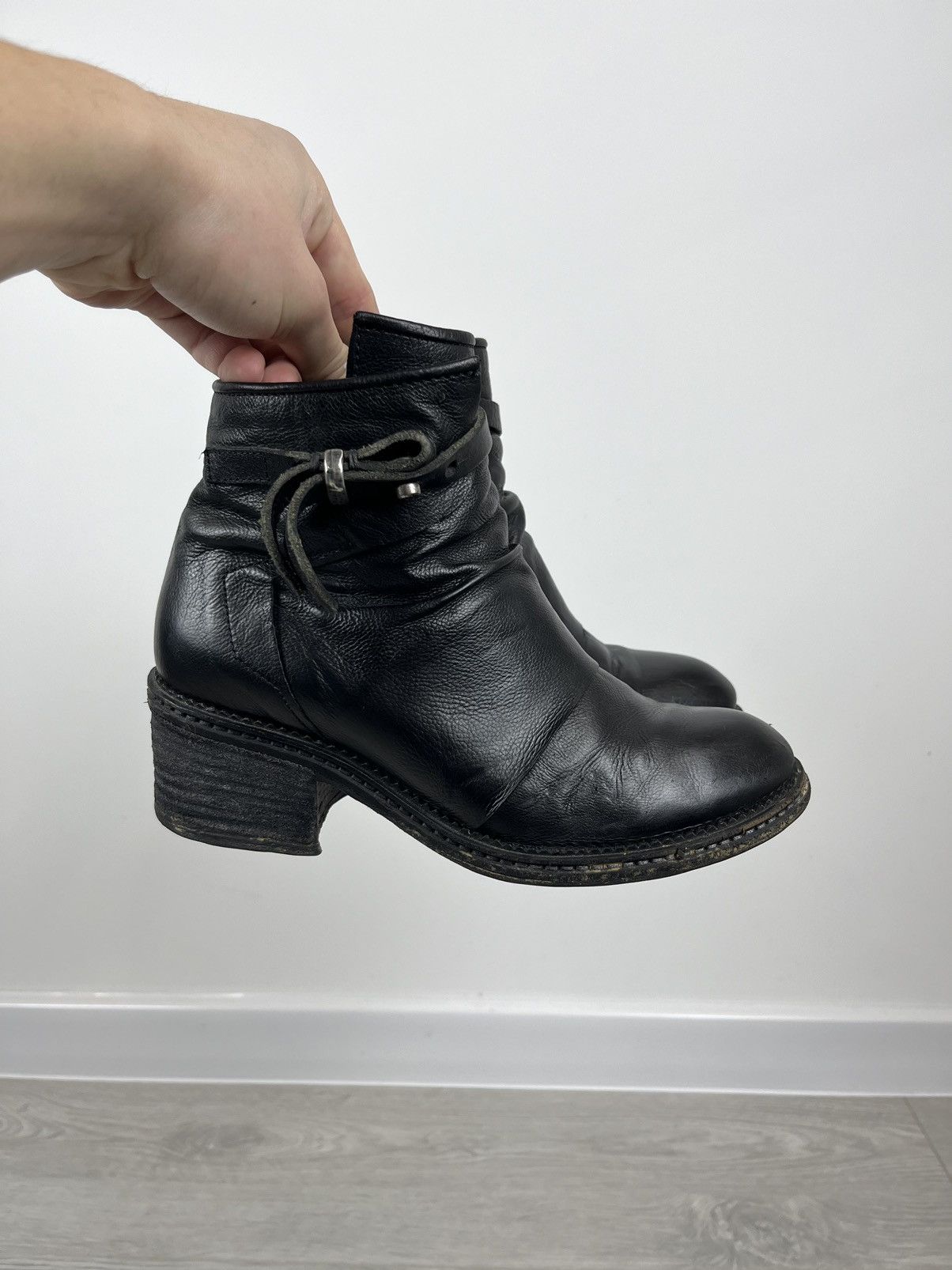 A.S.98 × Leather Airsteps A.S. 98 Black Leather Heel Zip Avante Garde Boots Size US 7 / IT 37 - 4 Thumbnail
