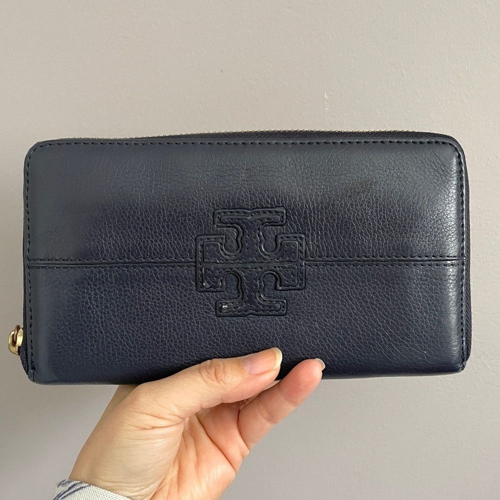 Tory Burch Tory Burch Blue Stacked T Continental Long Wallet Size ONE SIZE - 2 Thumbnail