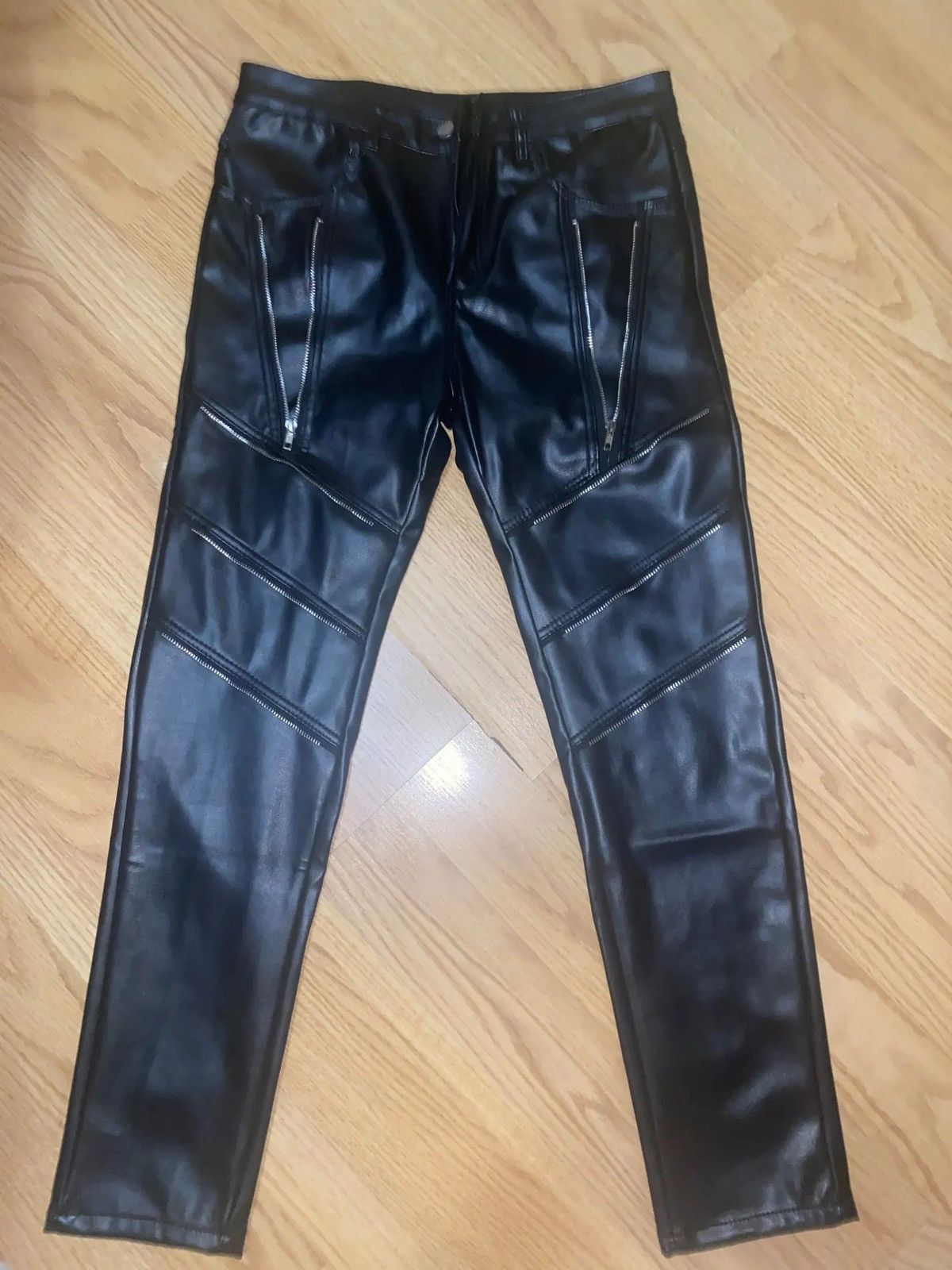 Leather Slim Fit Leather PU Pant Size US 29 - 5 Thumbnail