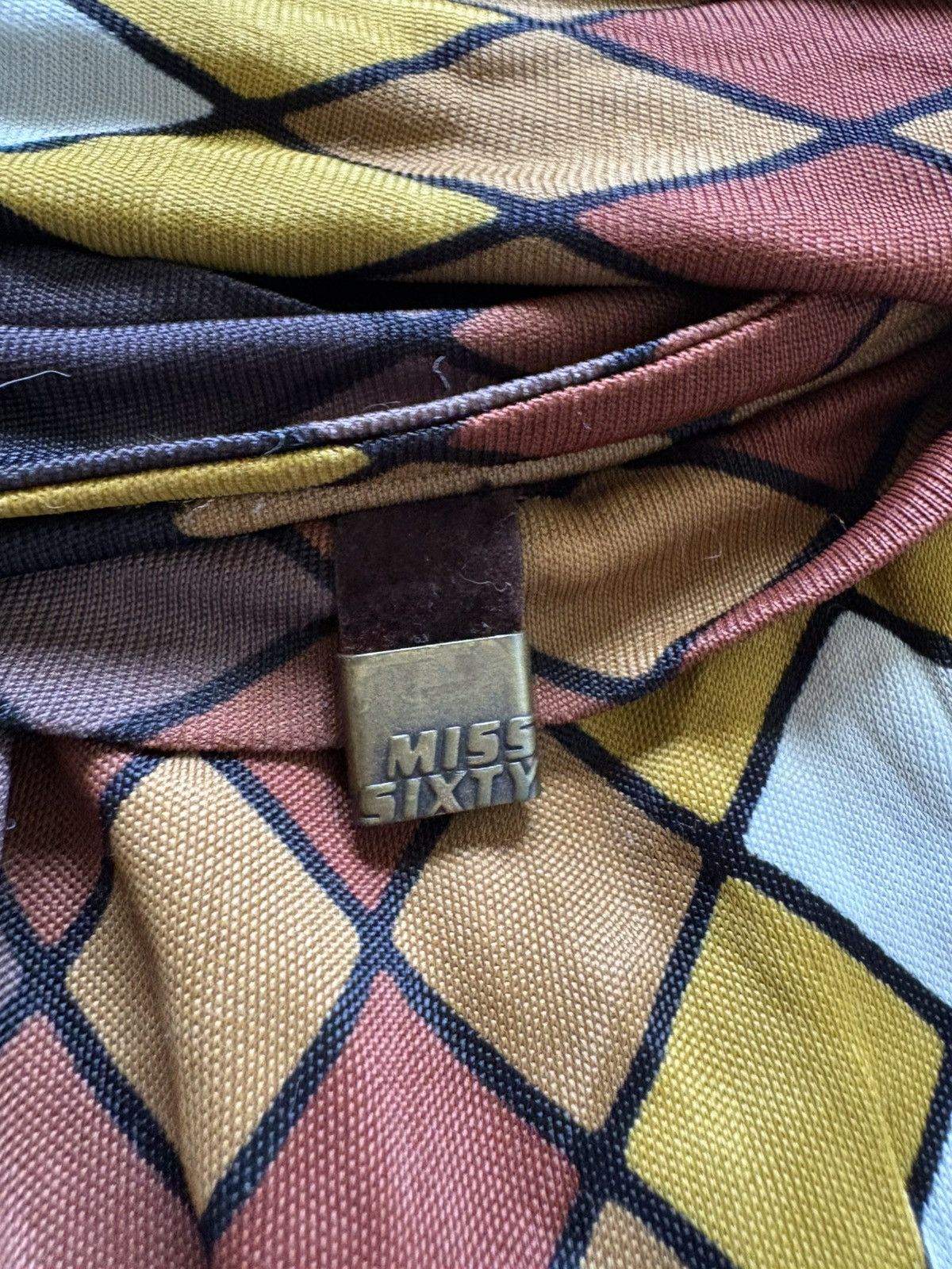 Miss Sixty Crazy Vintage Miss Sixty Y2K Geometric Print Belted Dress Size S / US 4 / IT 40 - 4 Thumbnail