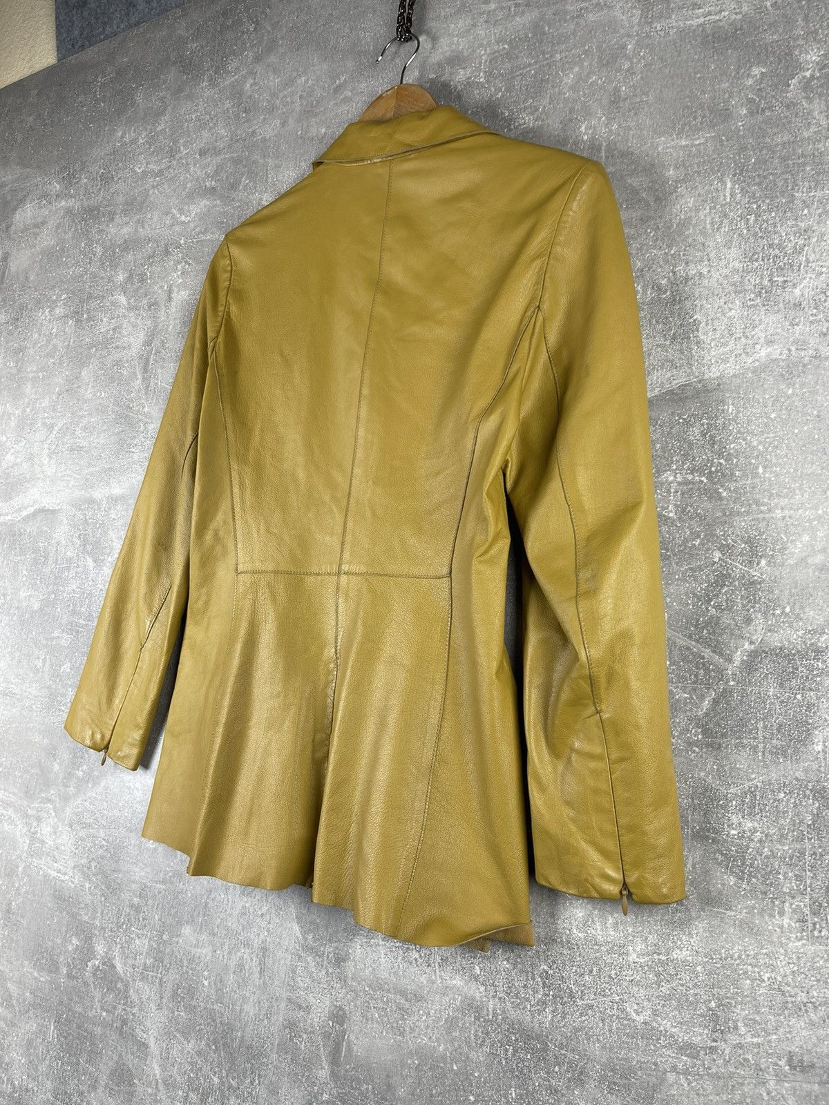 Genuine Leather × Mandelli Enrico Mandelli Leather Yellow Jacket Coat Size M / US 6-8 / IT 42-44 - 7 Thumbnail