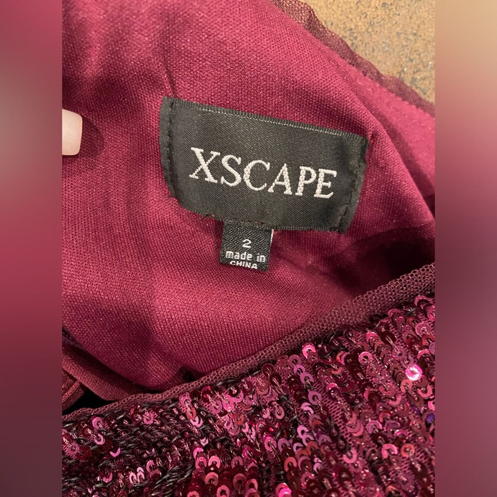REVOLVE XSCAPE Sequined Long Sleeve One Shoulder Dress Gown 2 Size XS / US 0-2 / IT 36-38 - 7 Thumbnail