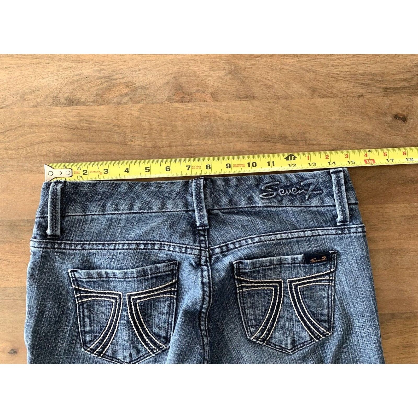 Vintage Seven 7 Jeans Womens 4 Bootcut Denim Pants 29x30 Relaxed Medium Blue Shirt Women Jeans 5-Pocket Style Size 27" / US 4 / IT 40 - 5 Thumbnail