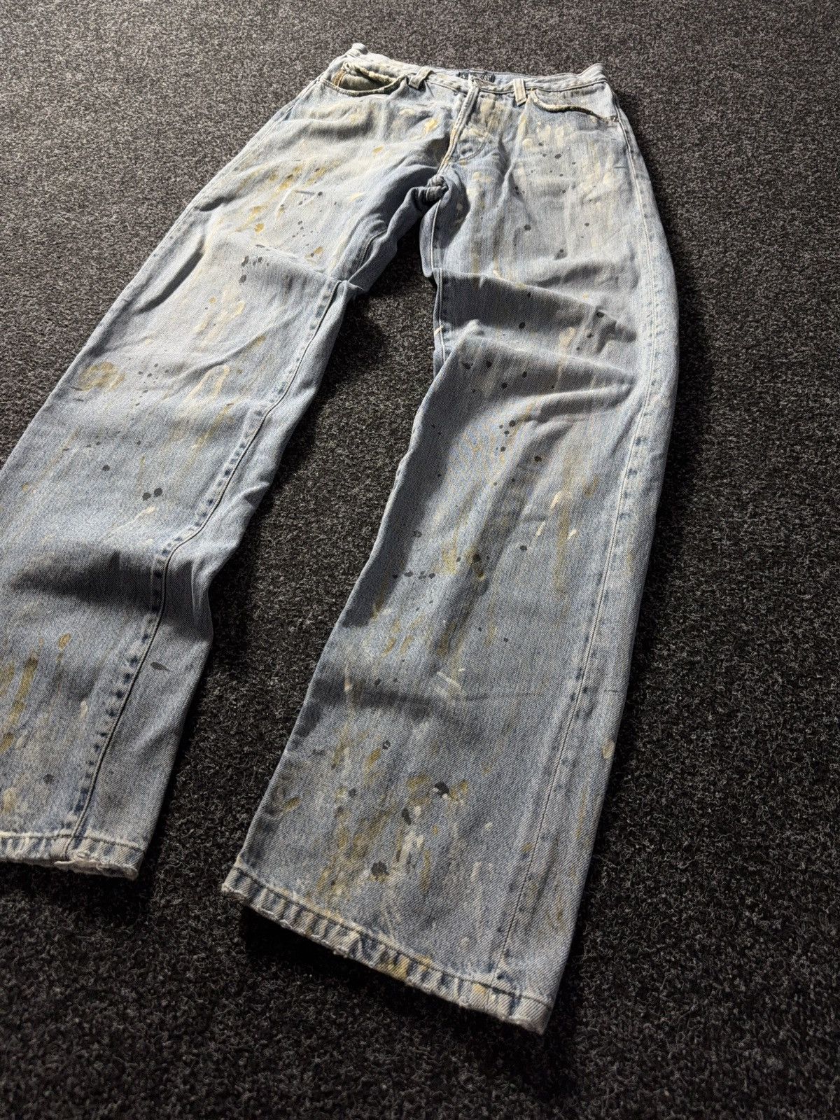 Armani × Vintage Vintage 90s Distressed Armani Jeans Baggy Pocket Logo Size 29" - 3 Thumbnail