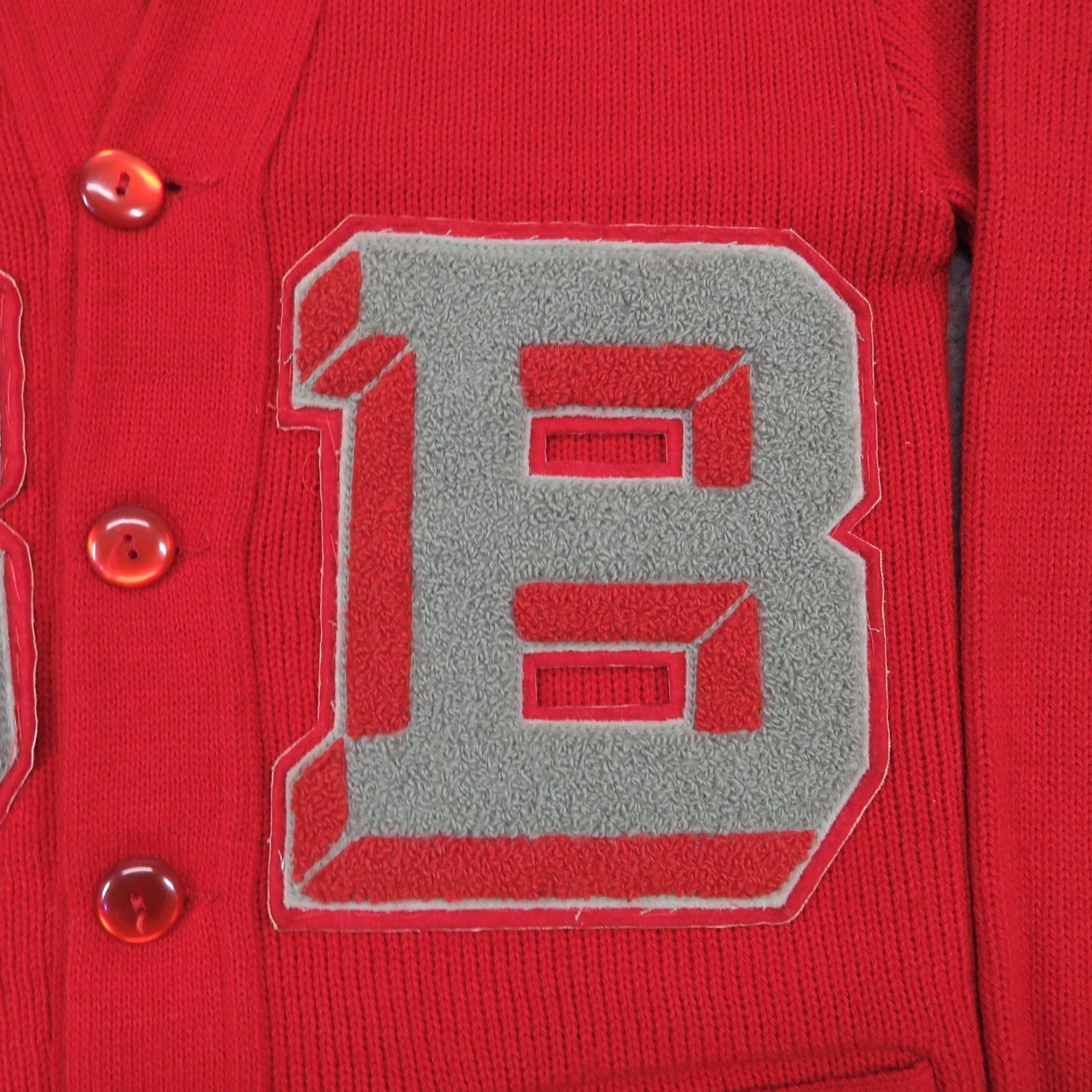 Vintage VINTAGE Varsity Sweater 70s Mens Small Red Gray BHS Knit Cardigan Letterman Shirt Size US S / EU 44-46 / 1 - 4 Thumbnail