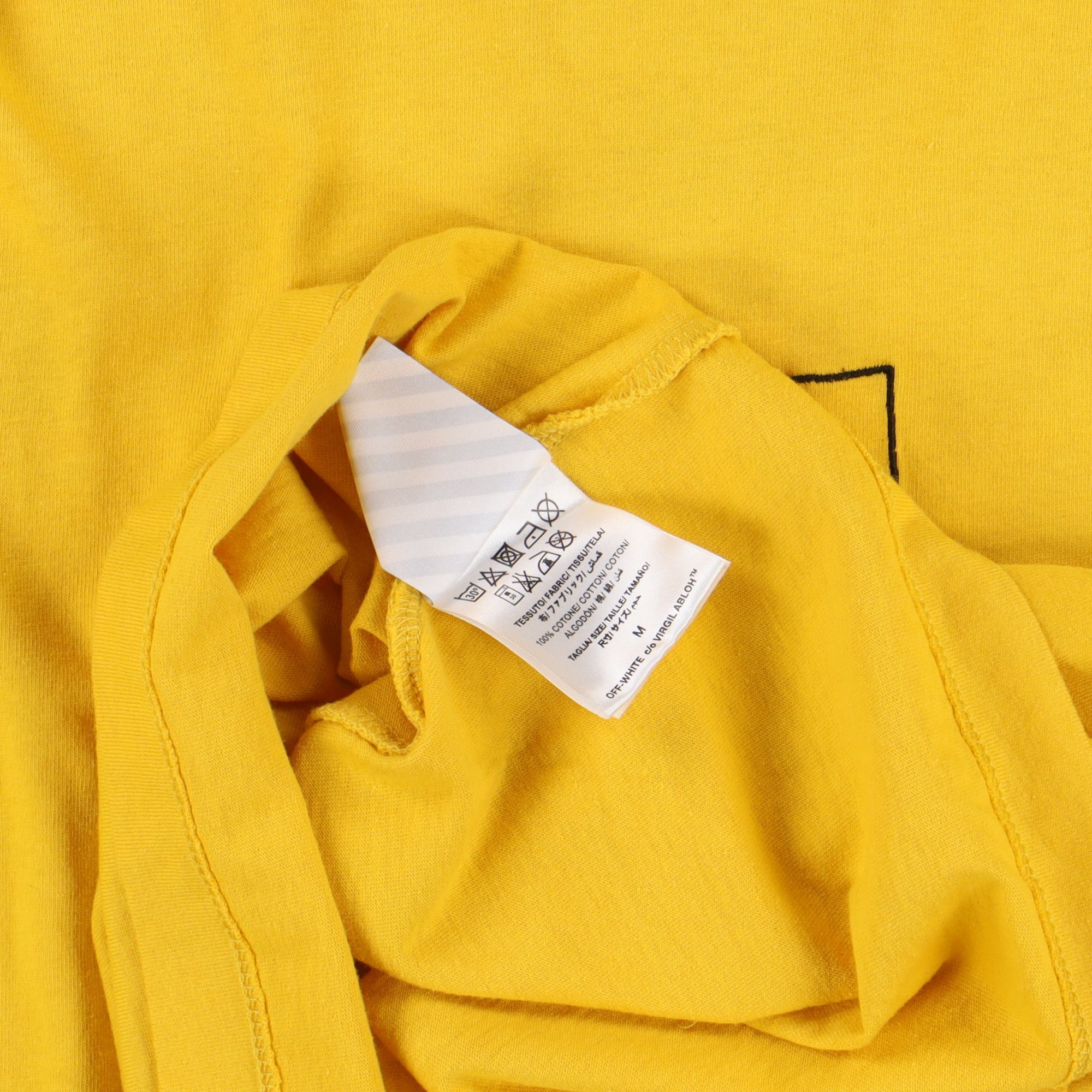 Off-White Yellow Worker Arrows Logo Double Layer LS T-Shirt Size M / US 6-8 / IT 42-44 - 4 Thumbnail