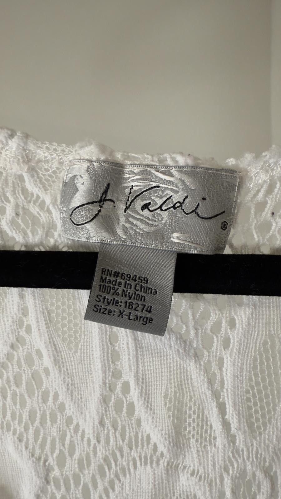 Designer Elegant J. Valdi White Lace Dress - X-Large Size XL / US 12-14 / IT 48-50 - 3 Thumbnail