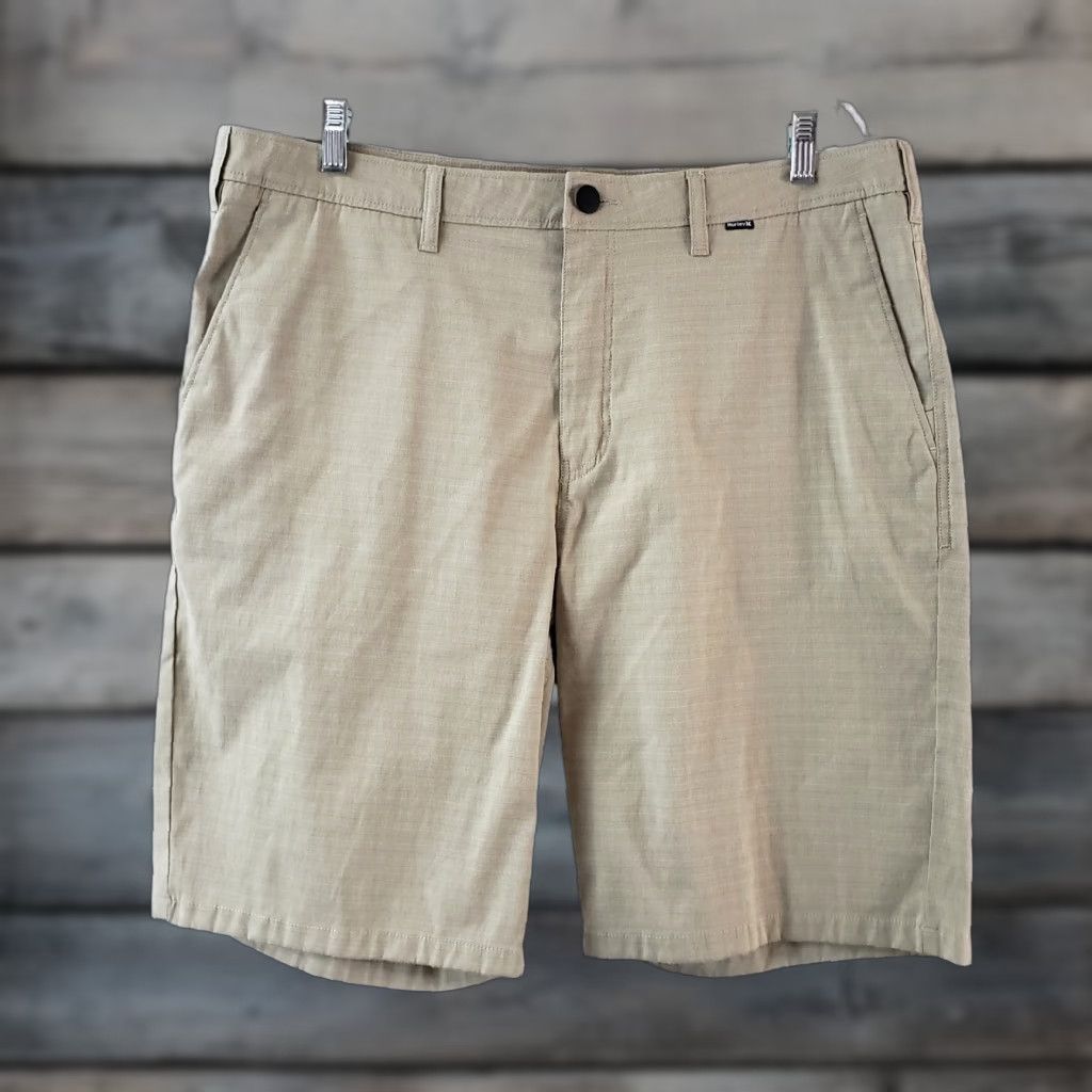 Hurley Hurley Mens Shorts 36 Tan Cotton Blend Flat Front Chino Casual Cotton Blend Shorts Mens 36 Brown Tan Flat Front 90s? Size US 36 / EU 52 - 1 Thumbnail