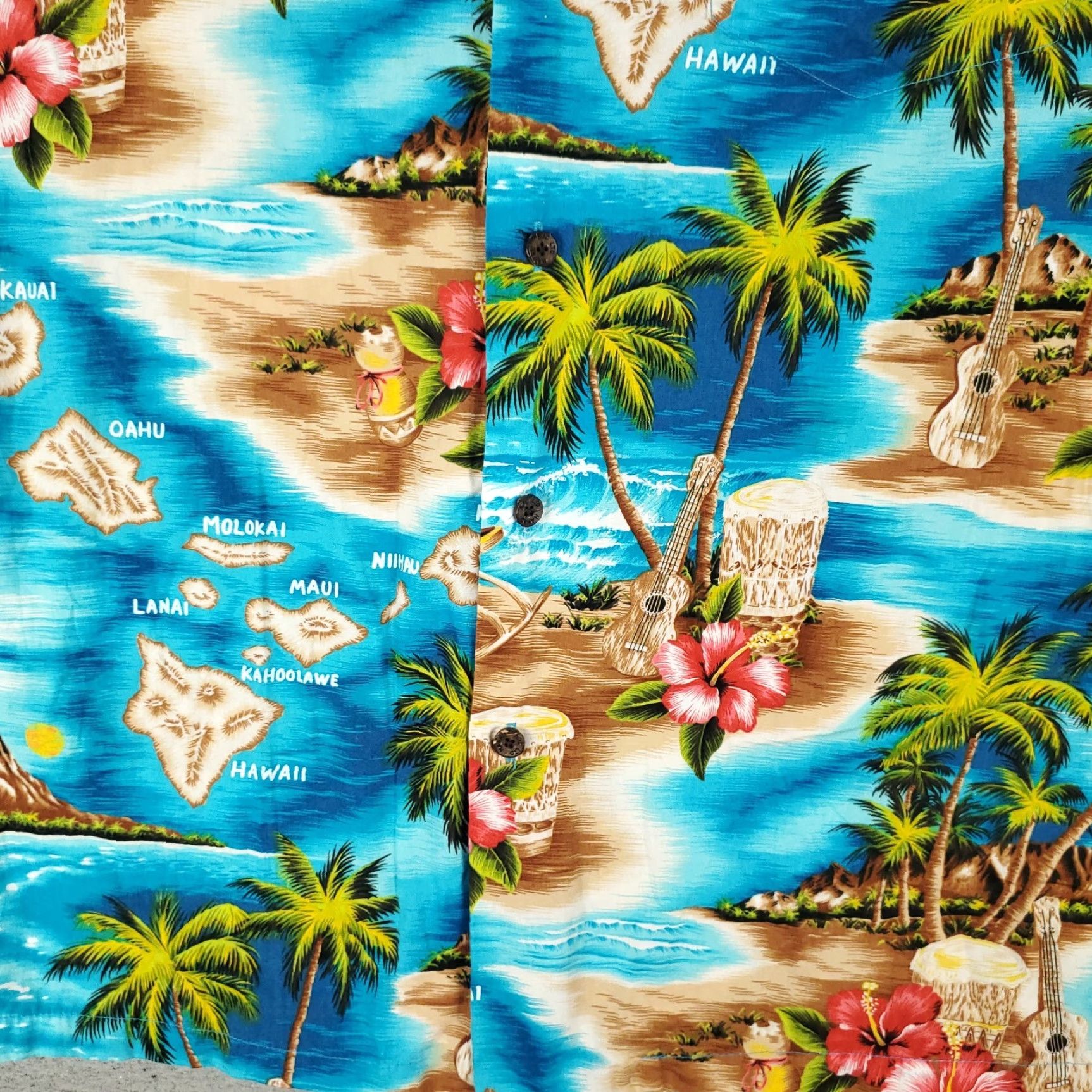Vintage RJC Shirt Mens Large Blue Tropical Hawaiian Button Up Short Sleeve Shirt Size US L / EU 52-54 / 3 - 3 Thumbnail