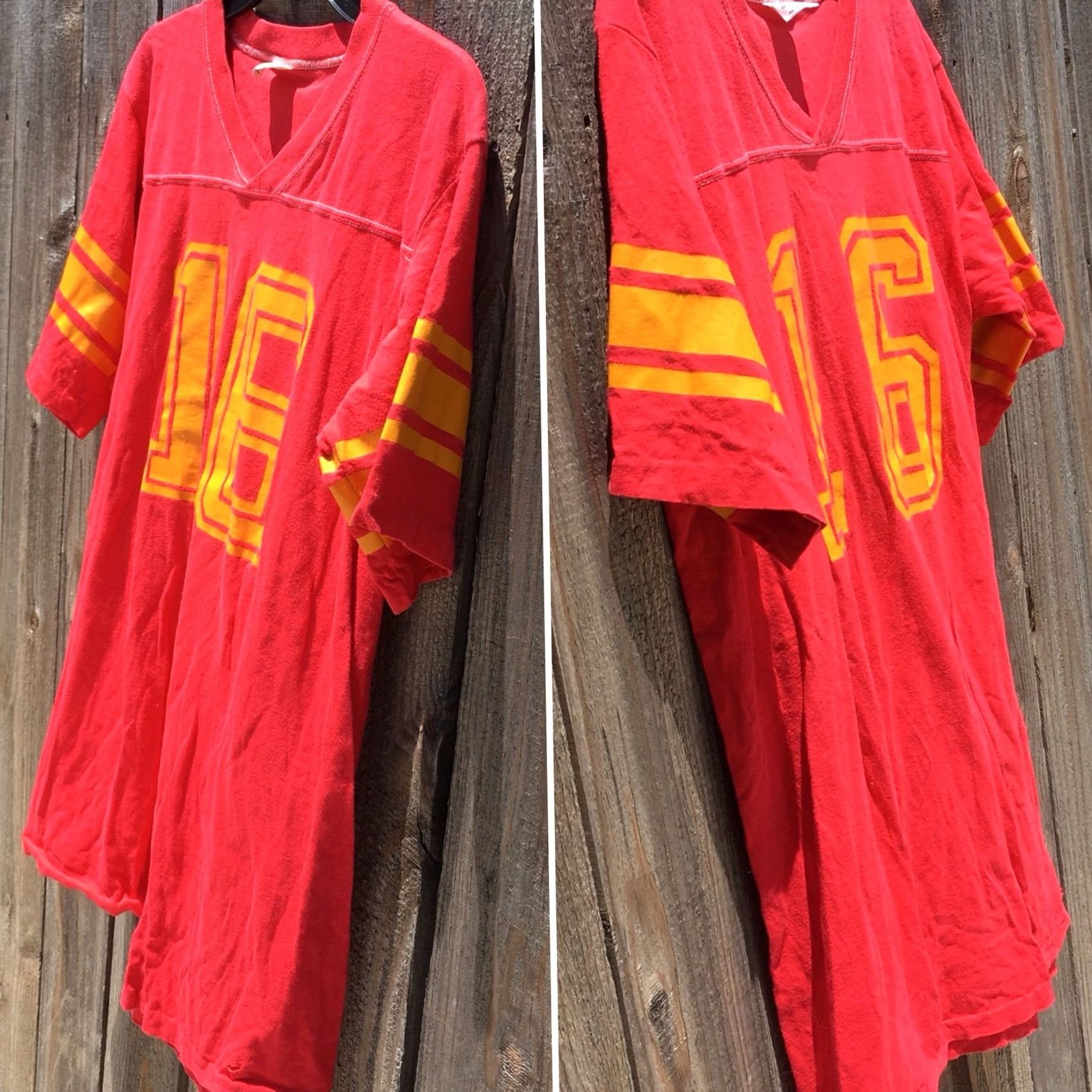 Vintage VINTAGE Plunkett 16 T-Shirt Football Jersey Style Fun-Tees Sportswear XL Red Mens 1970s Graphic Tee Sportswear/Beach Size US XL / EU 56 / 4 - 6 Thumbnail