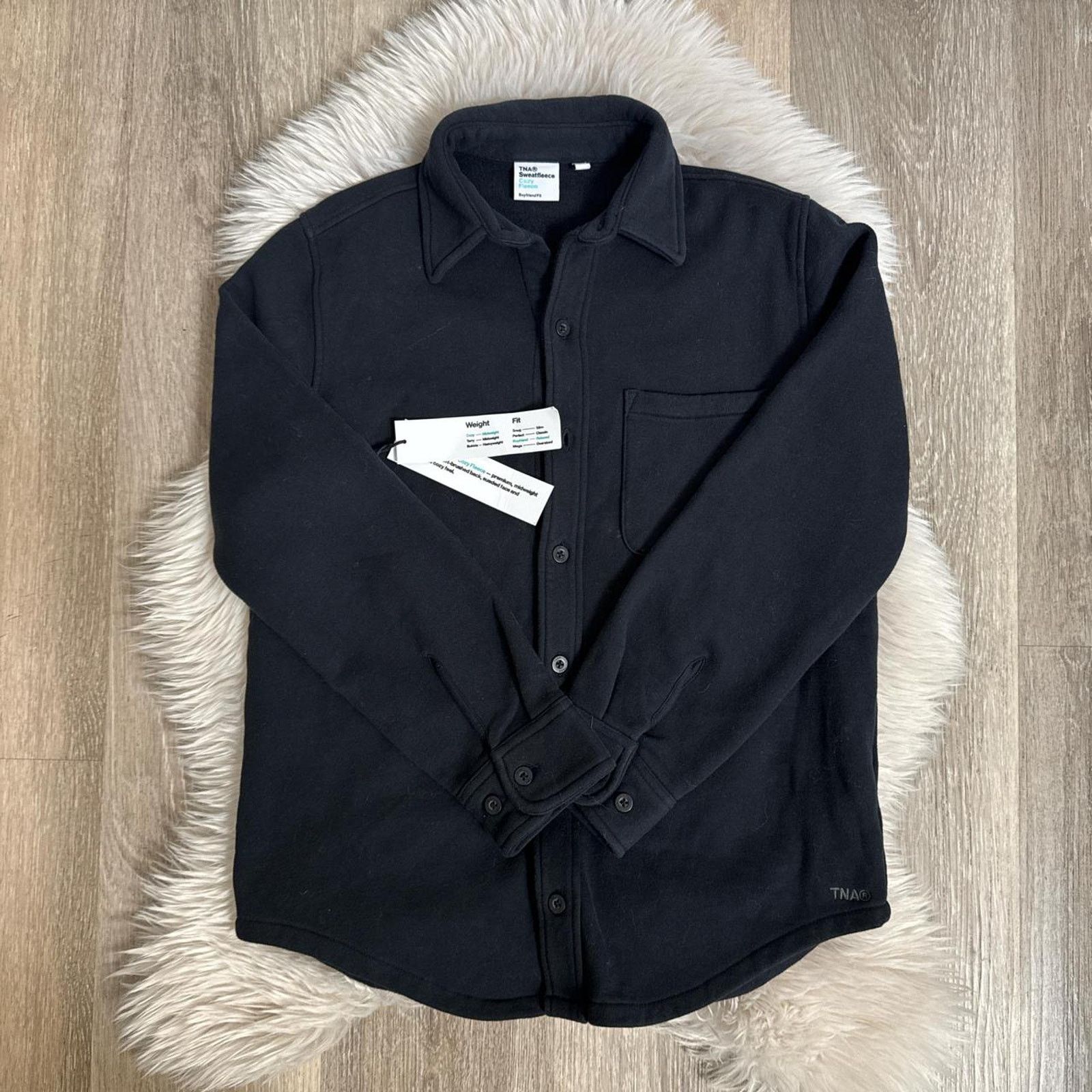 Aritzia NWT ARITZIA TNA Cozy Fleece Button Up Shirt - Soft Black XXS Size XXS / US 00 / IT 34 - 1 Thumbnail