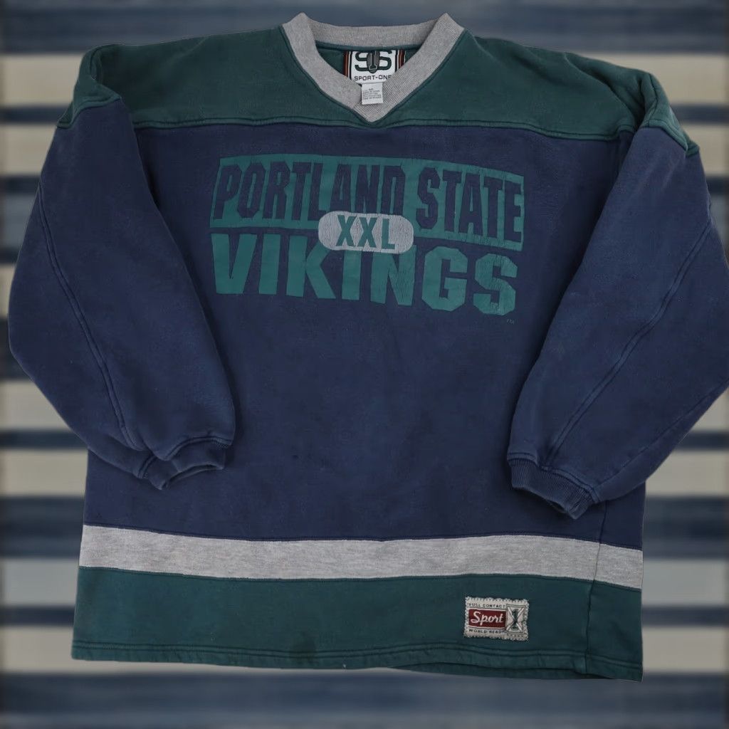 Vintage VINTAGE Portland State Vikings Sweatshirt Mens XL Blue Heavy Graphic 90s Pullover Size US XL / EU 56 / 4 - 1 Thumbnail