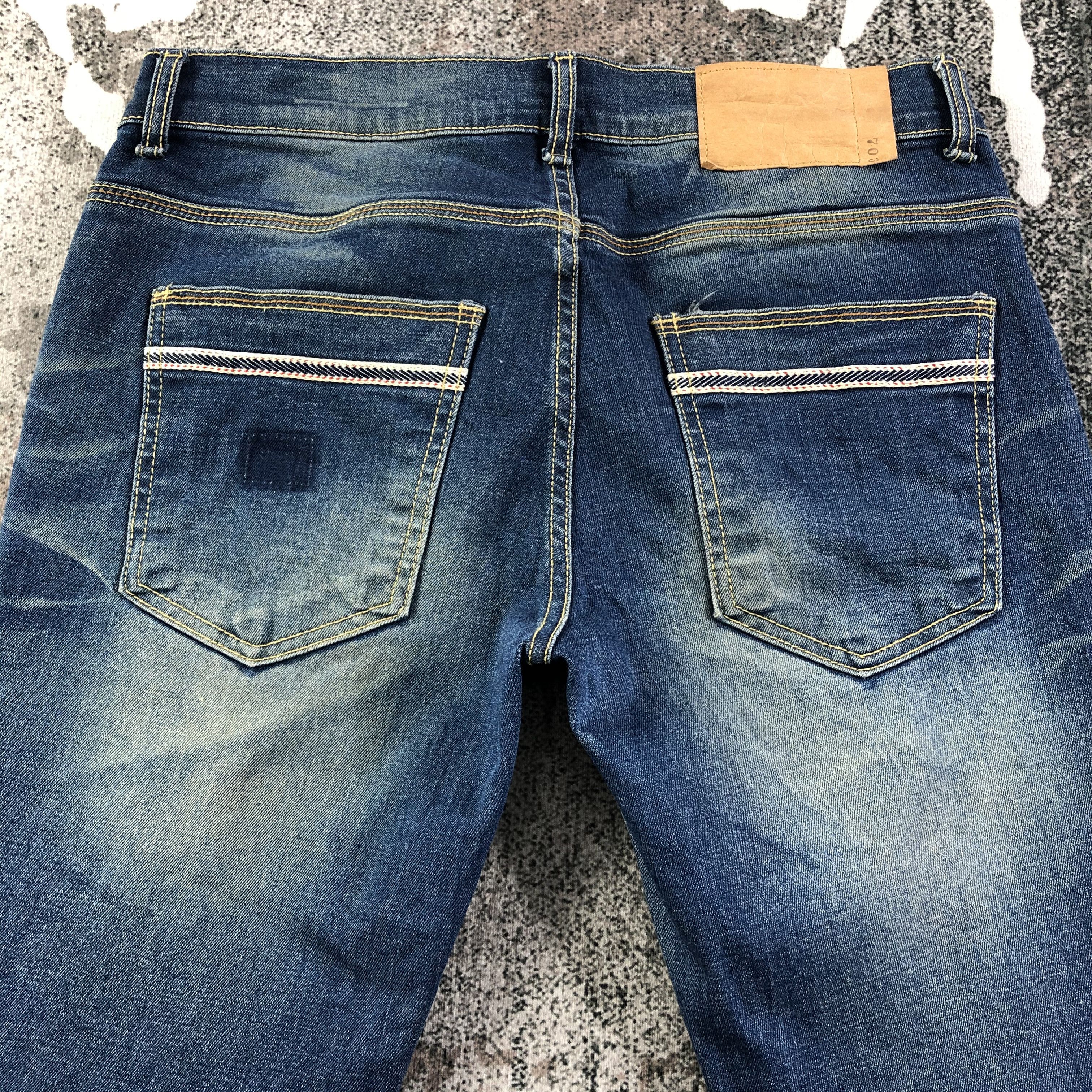 Japanese Brand Billvan Rubber Soul Jeans Faded Blue Denim KJ1539 Size US 31 - 4 Thumbnail