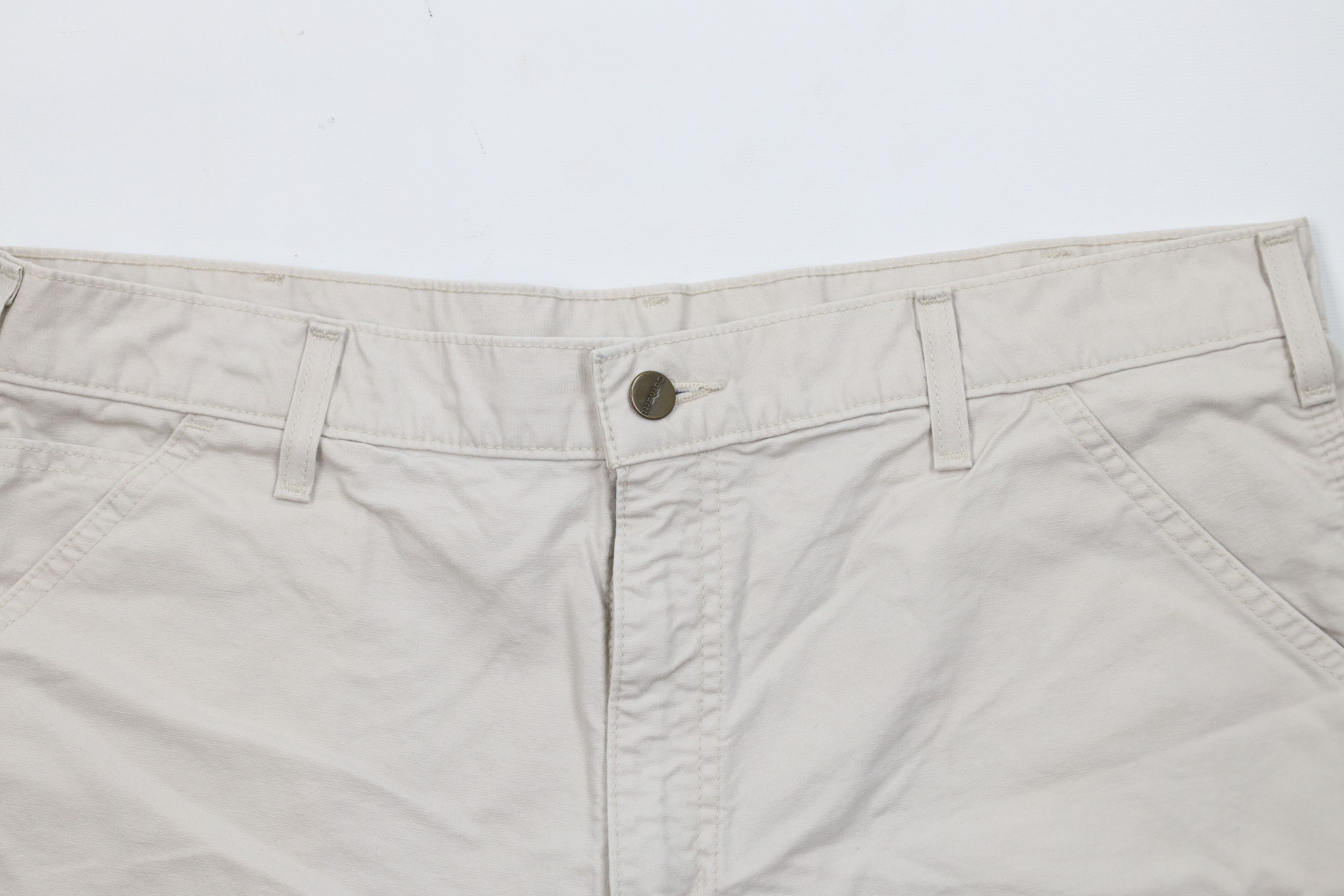 Carhartt Vintage Y2K 2002 Carhartt Relaxed Dungaree Shorts Beige Size US 36 / EU 52 - 2 Thumbnail