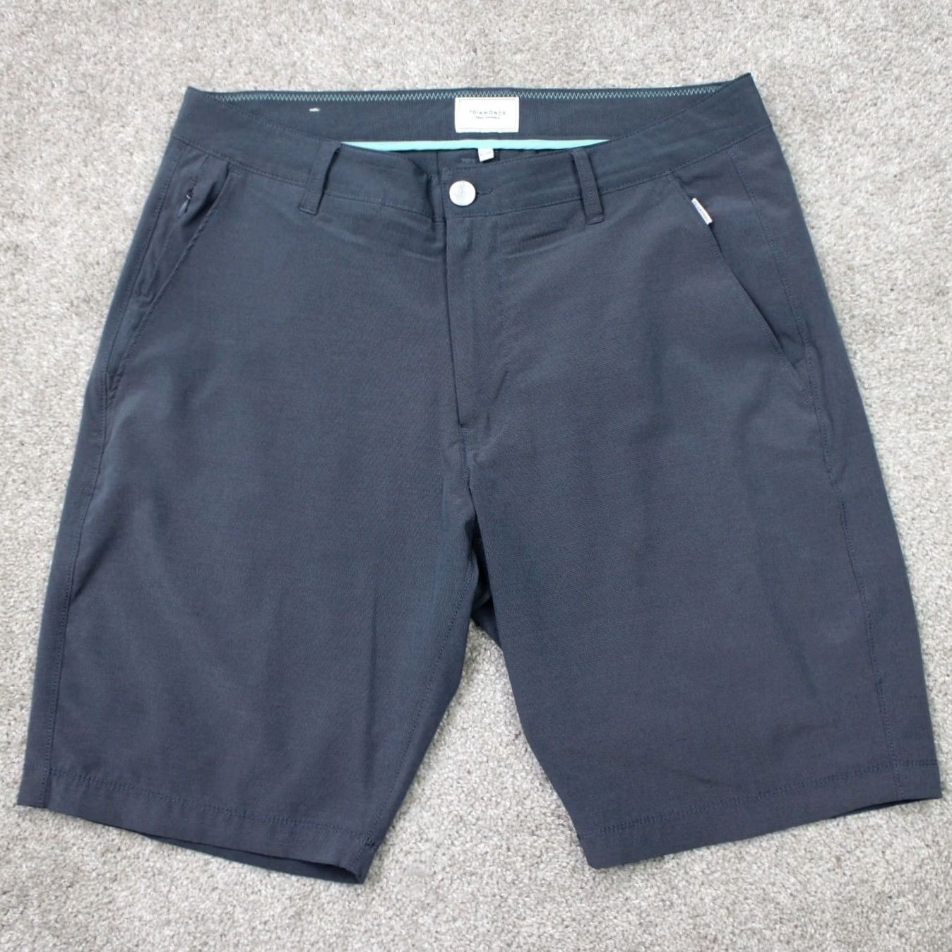Vintage 7 Diamonds Performance Shorts Mens 33 Blue 10" Beacon Flat Front Stretch Casual Size US 33 - 2 Thumbnail