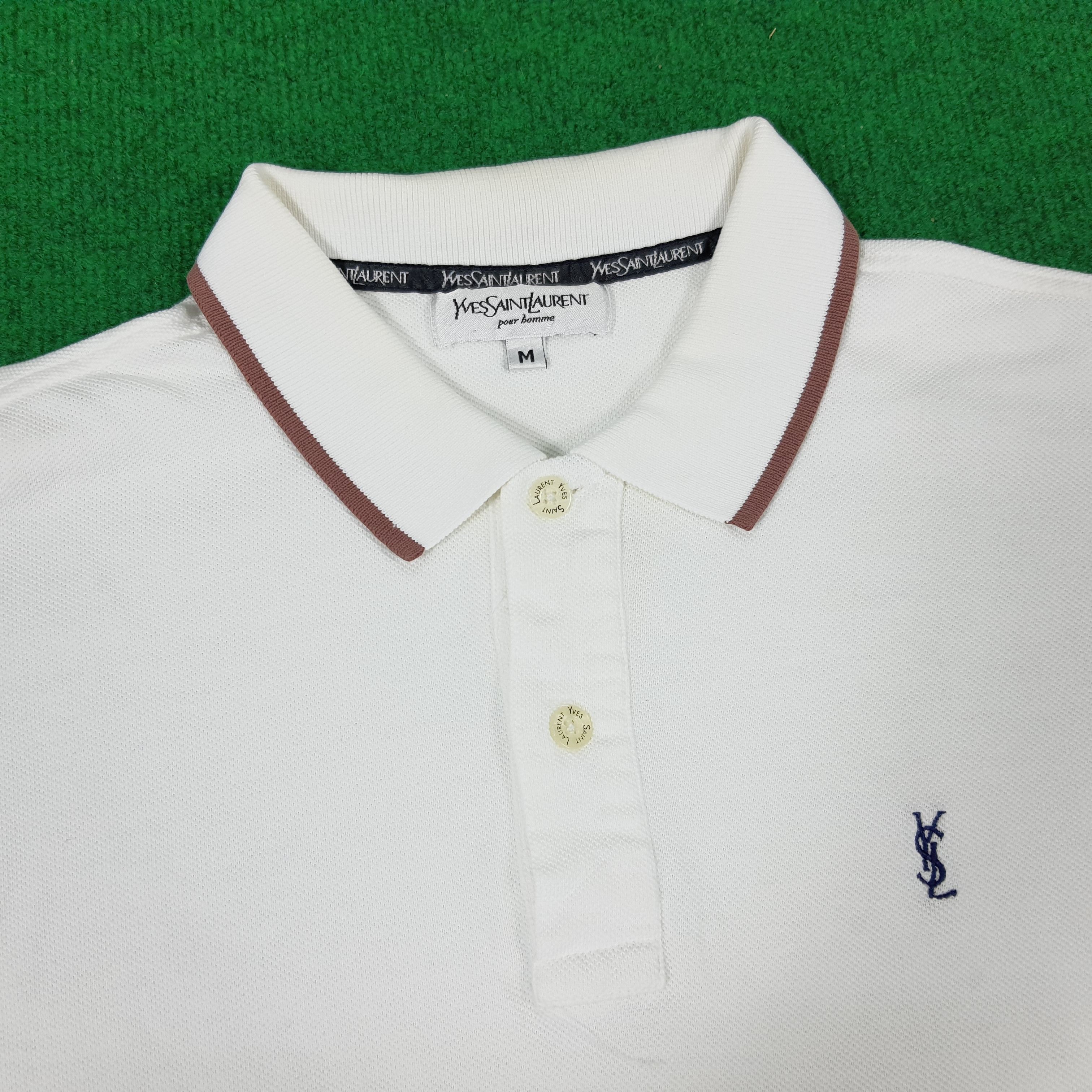 Vintage × Yves Saint Laurent Vintage Yves Saint Laurent Luxury Designer Polo Shirt Size US M / EU 48-50 / 2 - 2 Thumbnail