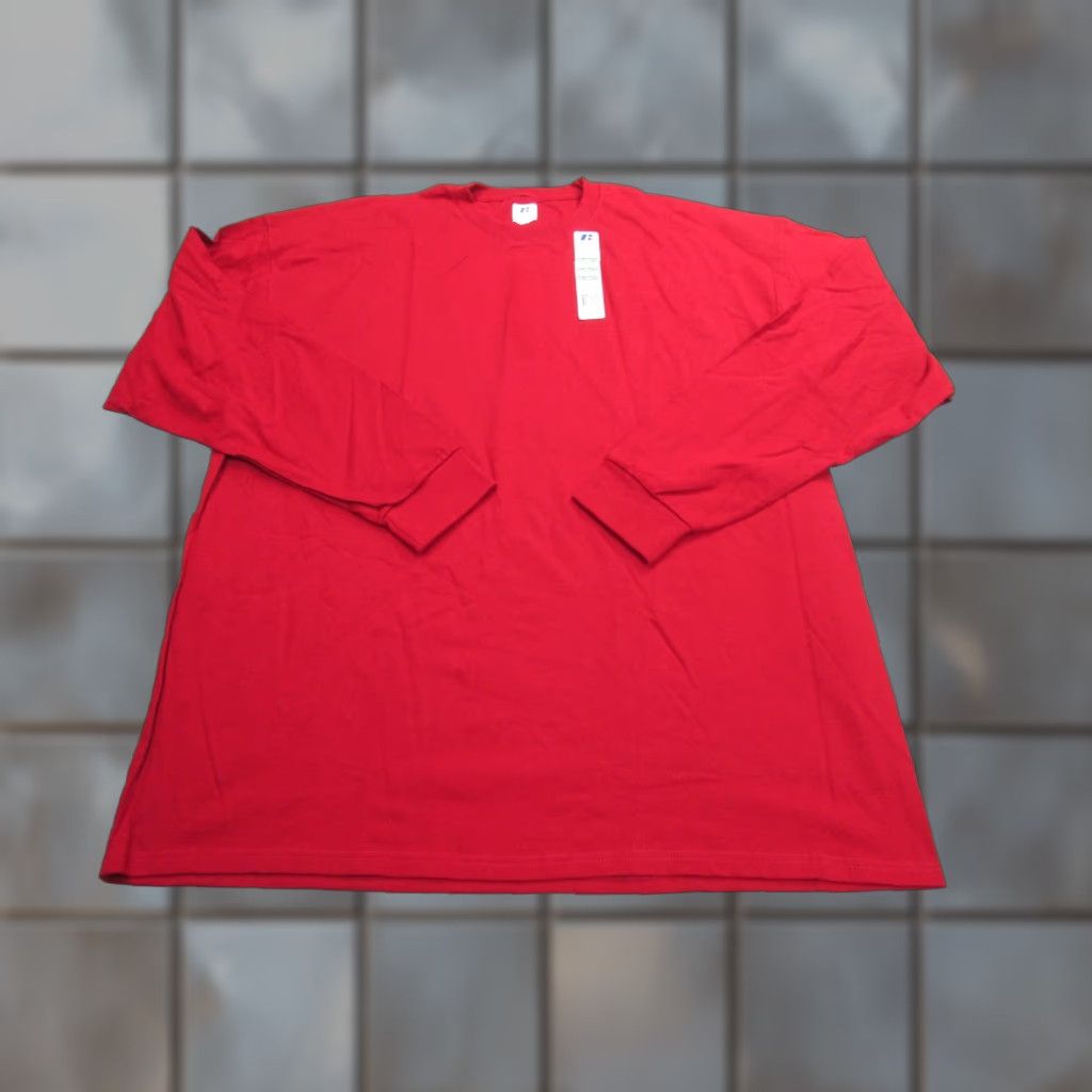 Russell Athletic RUSSELL ATHLETIC Long Sleeve Shirt Mens 2XL Cardinal Red Crewneck Cotton Size US XXL / EU 58 / 5 - 1 Thumbnail